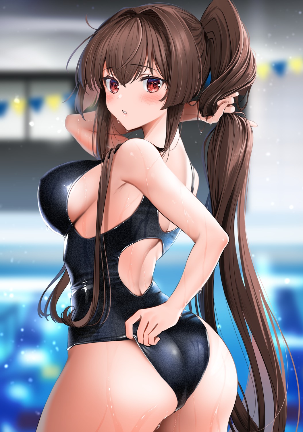 ass kantai_collection swimsuits wet yamato_(kancolle) yunamaro
