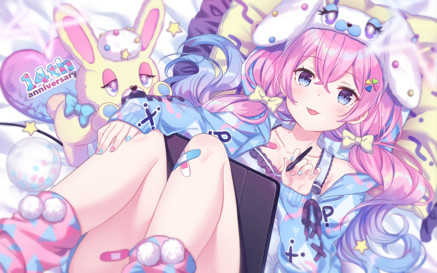 animal_ears bandaid bunny_ears cleavage jimmy