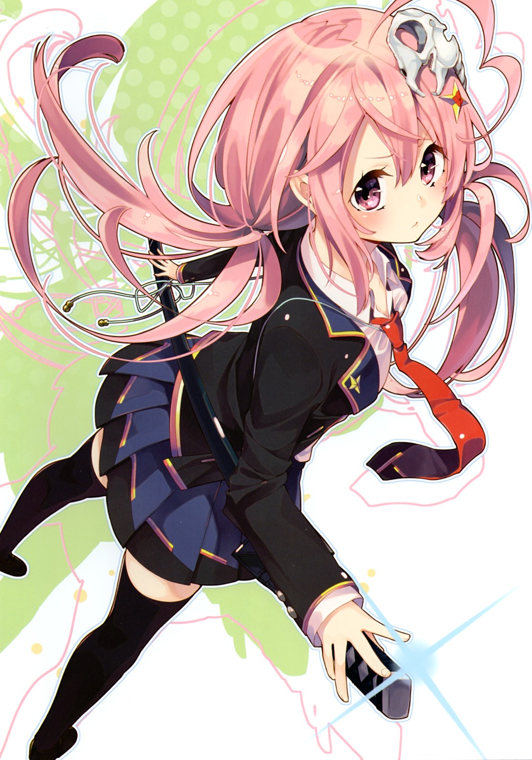 sakuragi_ren sakuranoiro seifuku sword thighhighs