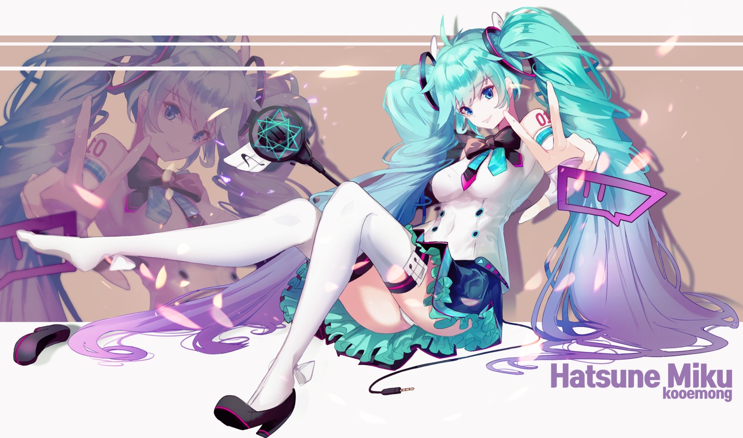 hatsune_miku heels kooemong magical_mirai pantsu tattoo thighhighs vocaloid