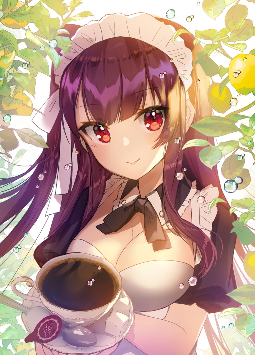 apple_caramel cleavage girls_frontline maid wa2000_(girls_frontline)