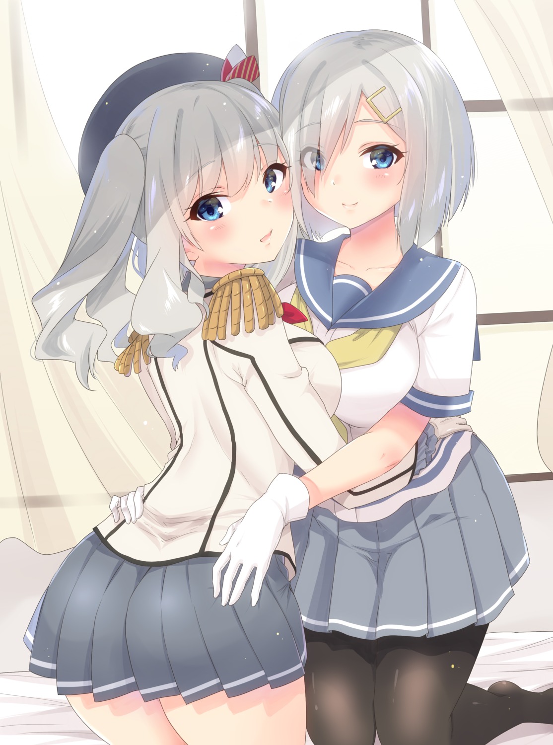 hamakaze_(kancolle) kantai_collection kashima_(kancolle) pantyhose sarfata seifuku uniform