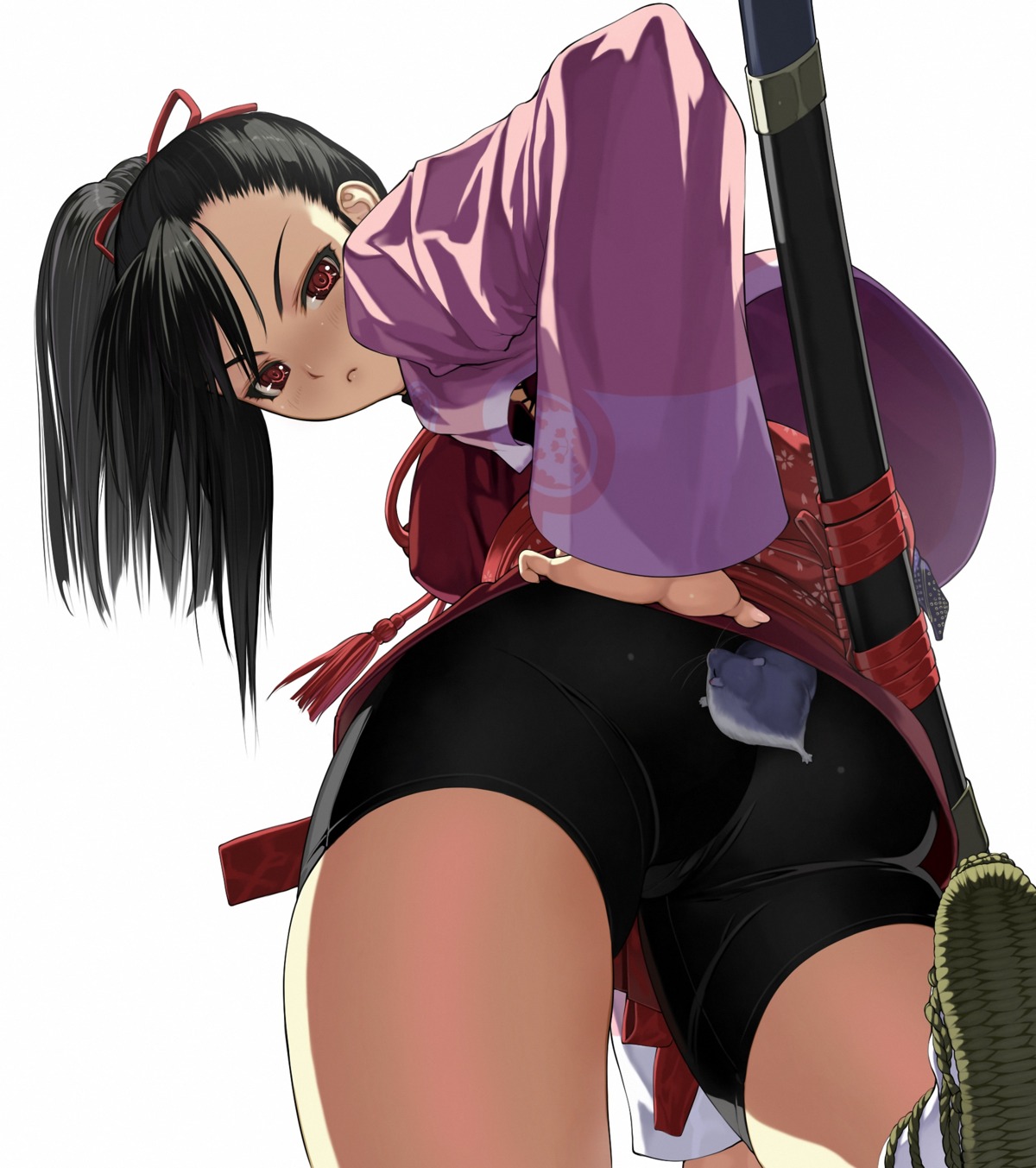 ass bike_shorts nakaba_reimei samurai_spirits sword yoshino_rinka