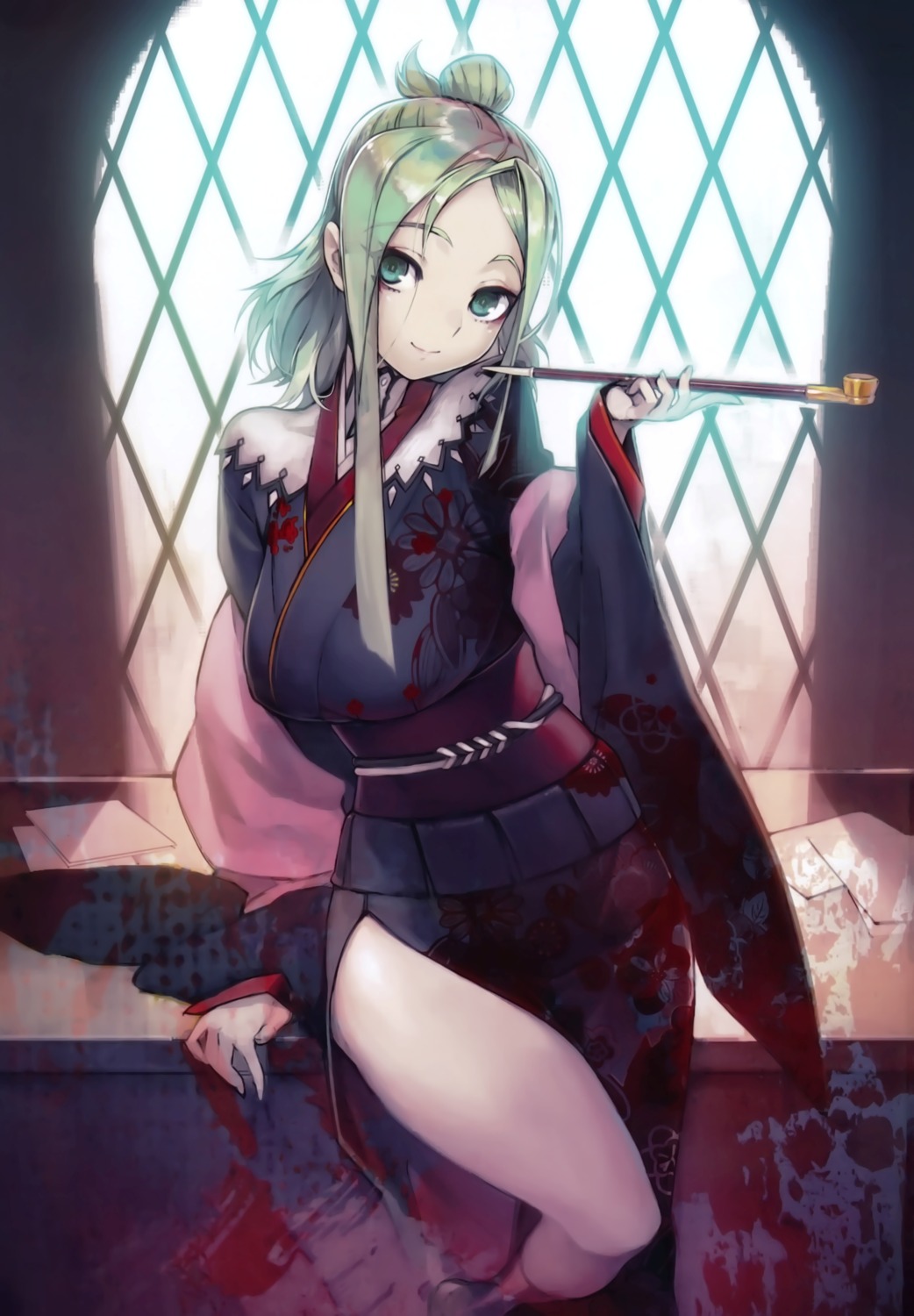 full_metal_daemon_muramasa kimono namaniku_atk nitroplus olga_(muramasa) smoking