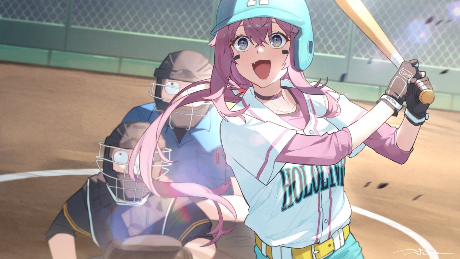 animal_ears baseball hakui_koyori hololive tsukinonono