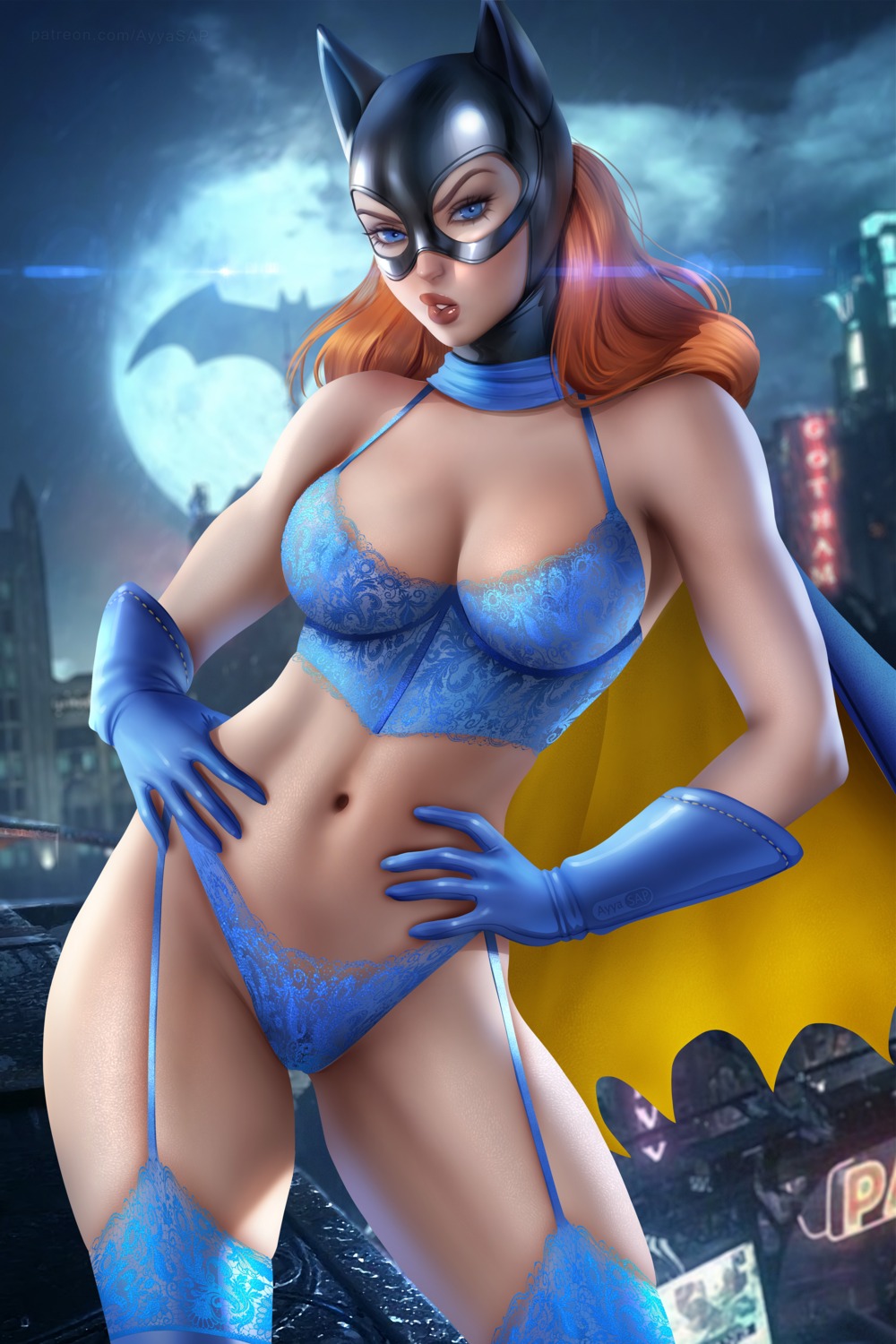 ayyasap batgirl batman bra dc_comics pantsu stockings thighhighs