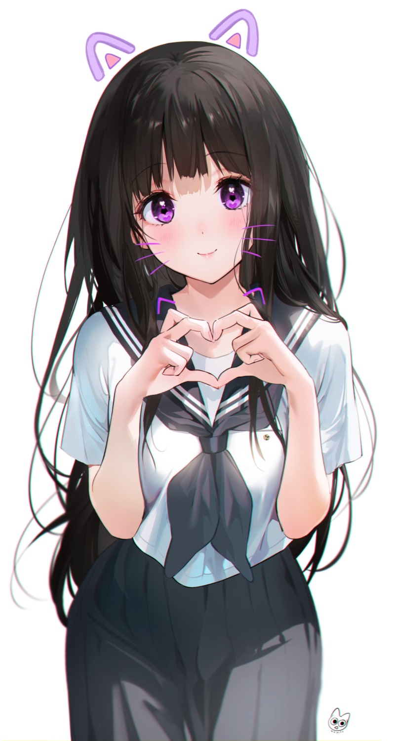 animal_ears chitanda_eru hyouka mery_(yangmalgage) nekomimi seifuku