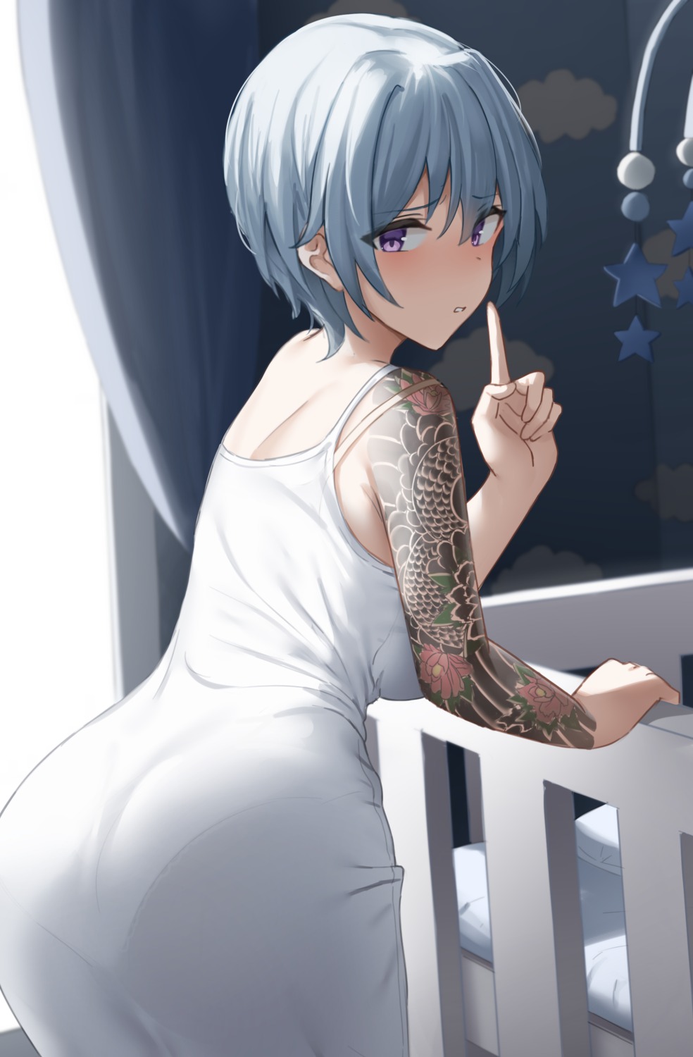 ass dress pantsu see_through shengtian summer_dress tattoo