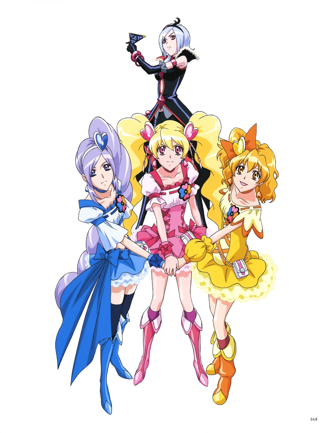 aono_miki dress fresh_precure! higashi_setsuna momozono_love precure thighhighs yamabuki_inori