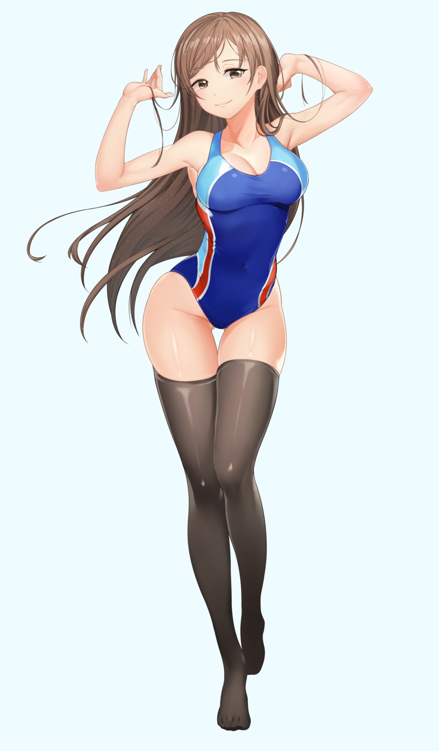 cleavage dopamine70 nitta_minami swimsuits the_idolm@ster the_idolm@ster_cinderella_girls thighhighs