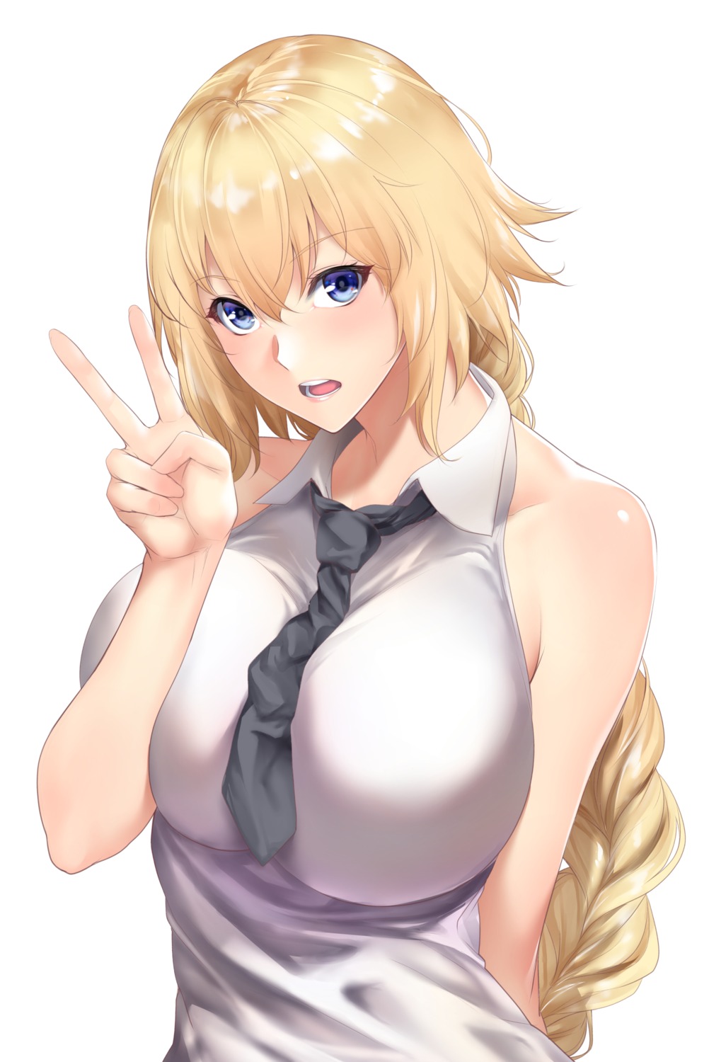 breast_hold fate/grand_order jeanne_d'arc jeanne_d'arc_(fate) zucchini