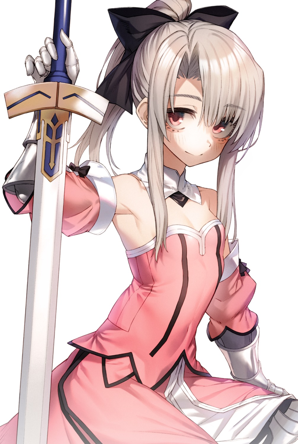 armor cleavage dress fate/grand_order fate/kaleid_liner_prisma_illya fate/stay_night illyasviel_von_einzbern pokan_(xz1128) sword