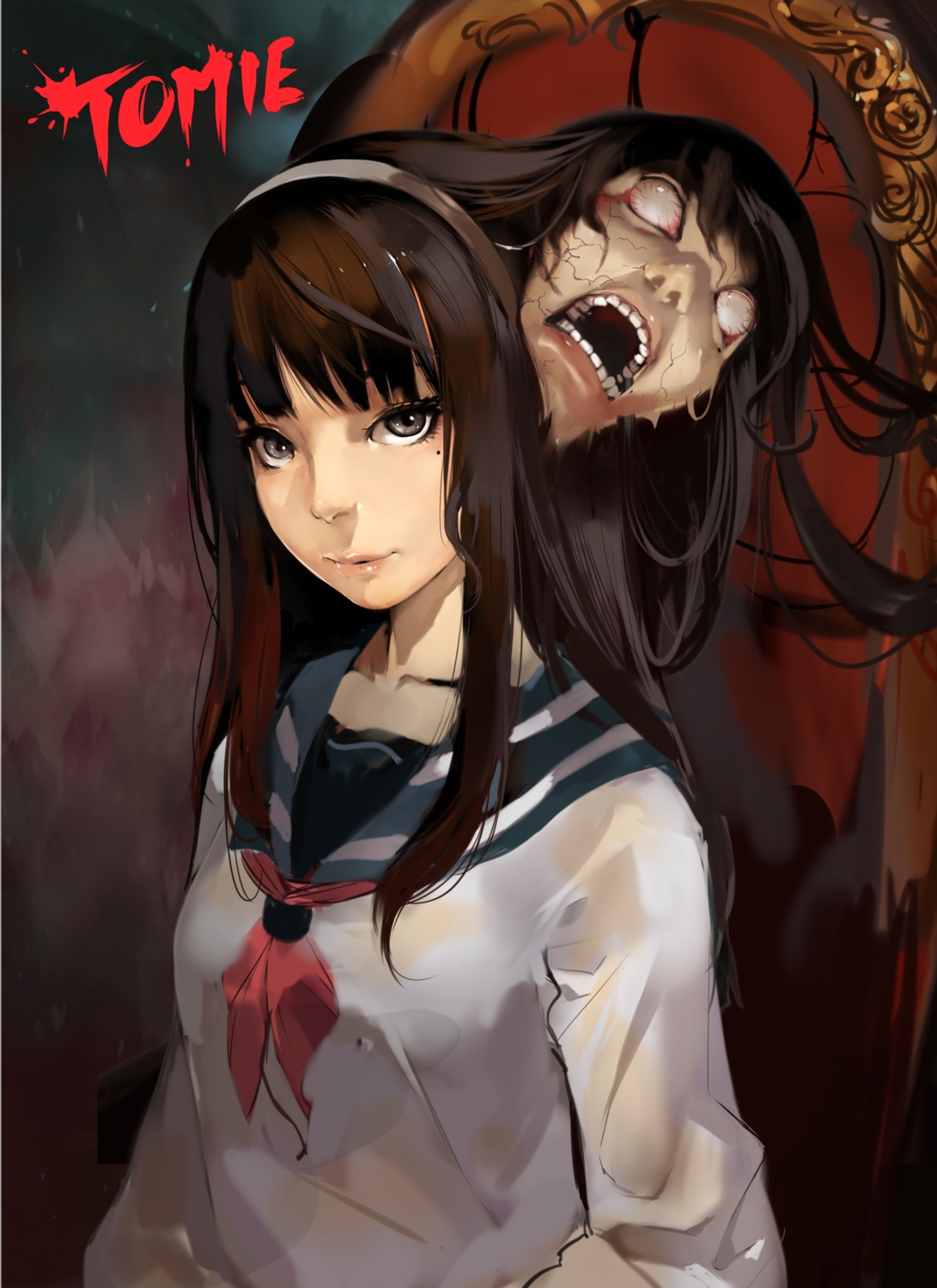 guro see_through seifuku tomie yin_ein