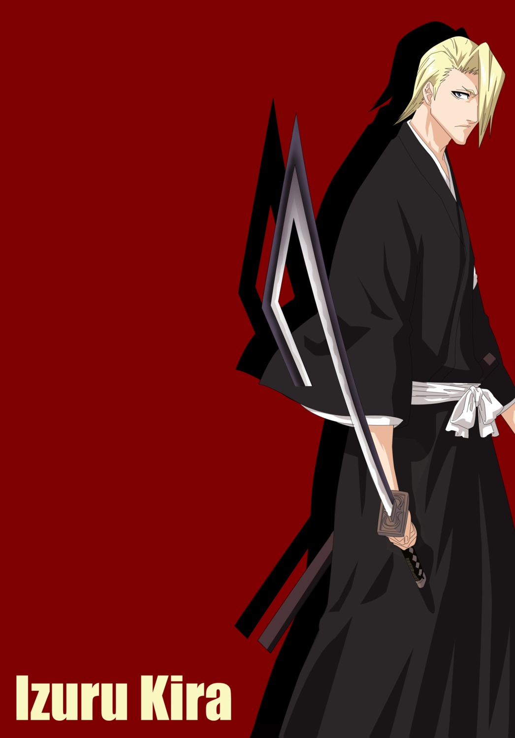 bleach japanese_clothes kira_izuru male vector_trace weapon