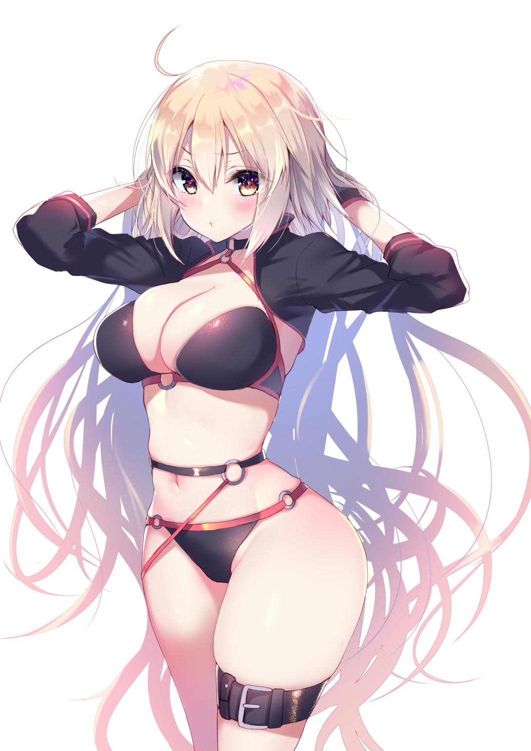 ayuma_sayu bikini cleavage fate/grand_order garter jeanne_d'arc jeanne_d'arc_(alter)_(fate) swimsuits