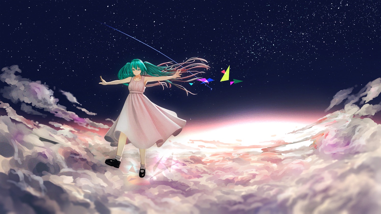 dress hatsune_miku landscape vocaloid yue_(tada_no_saboten)