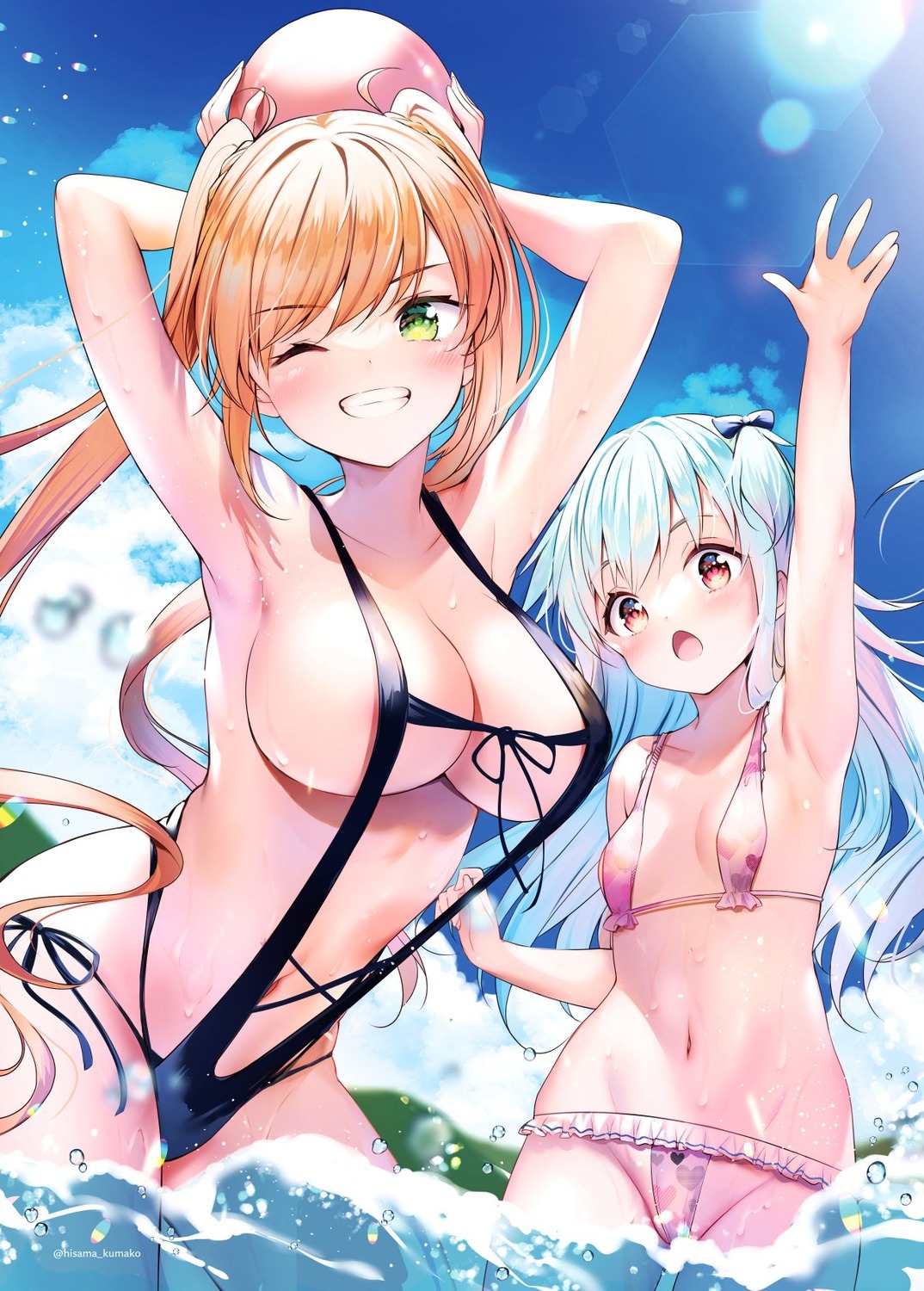 bikini hisama_kumako ichijouma_mankitsu_gurashi! sling_bikini swimsuits thong wet