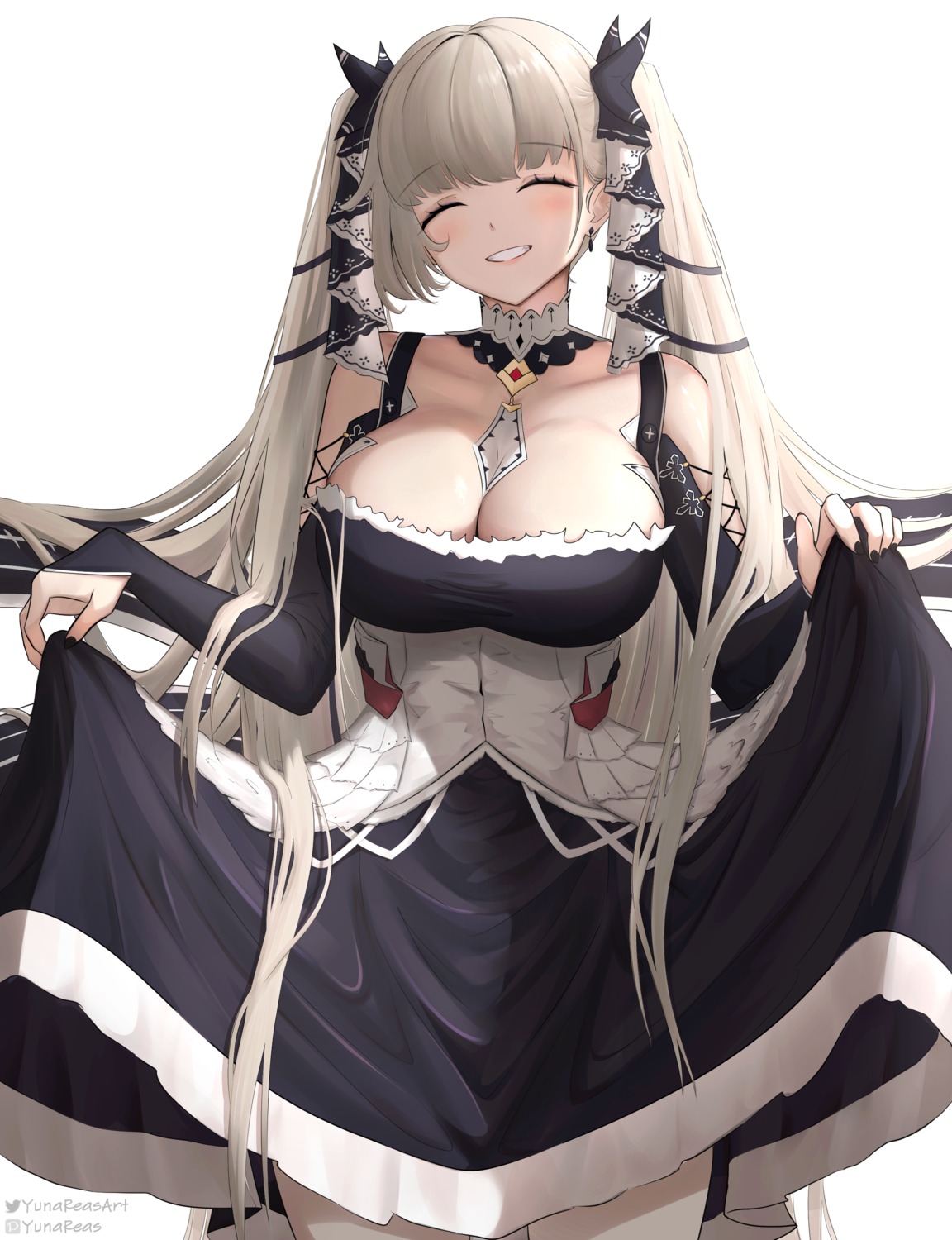 azur_lane dress formidable_(azur_lane) gothic_lolita lolita_fashion no_bra pantyhose yunareas