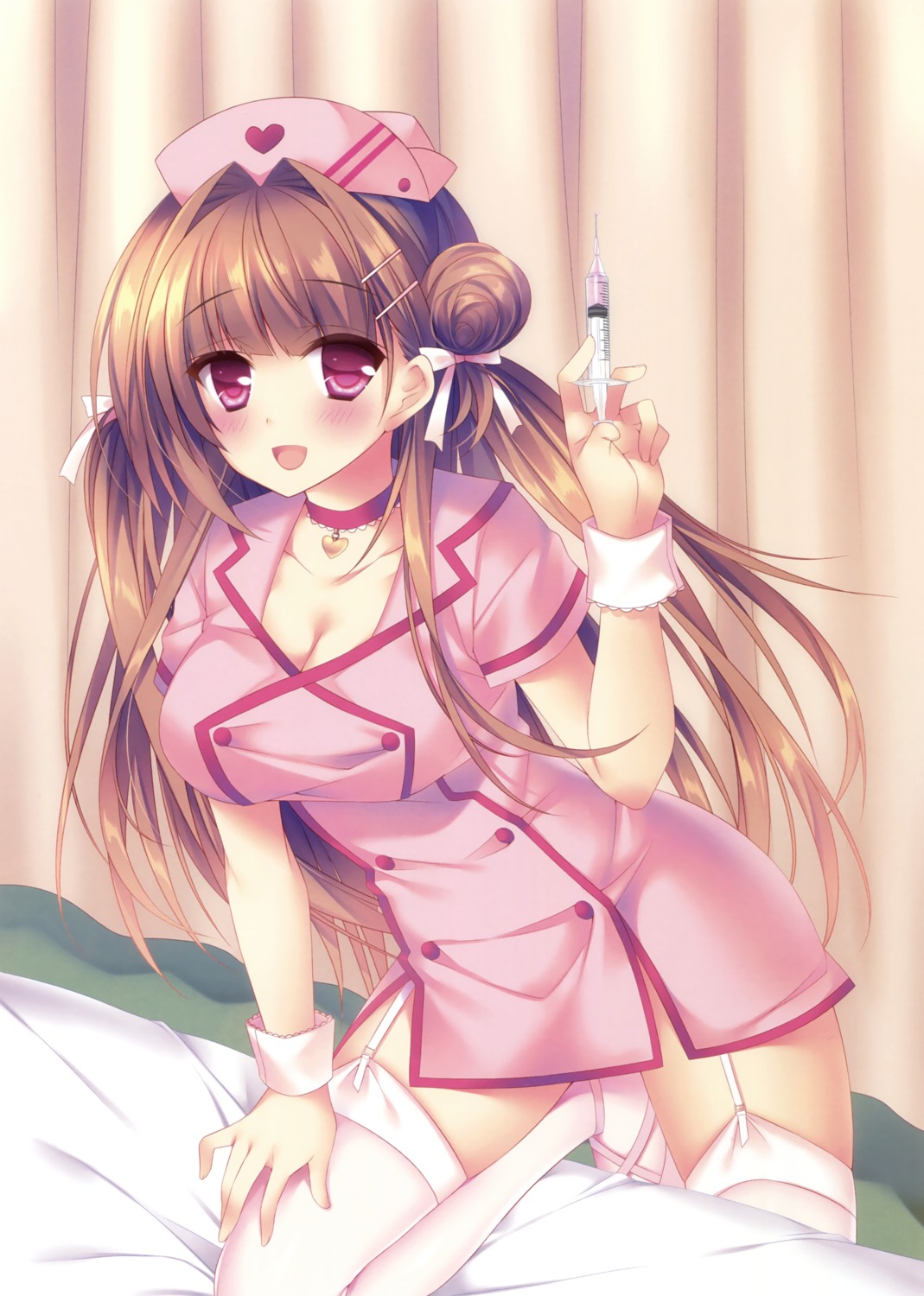 cleavage nurse sorai_shinya stockings thighhighs