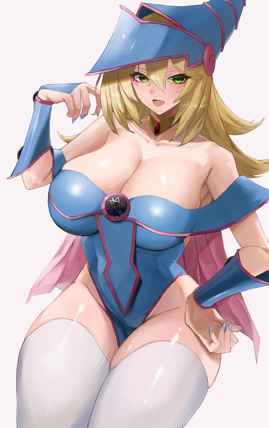 dark_magician_girl kataku_musou no_bra thighhighs witch yugioh