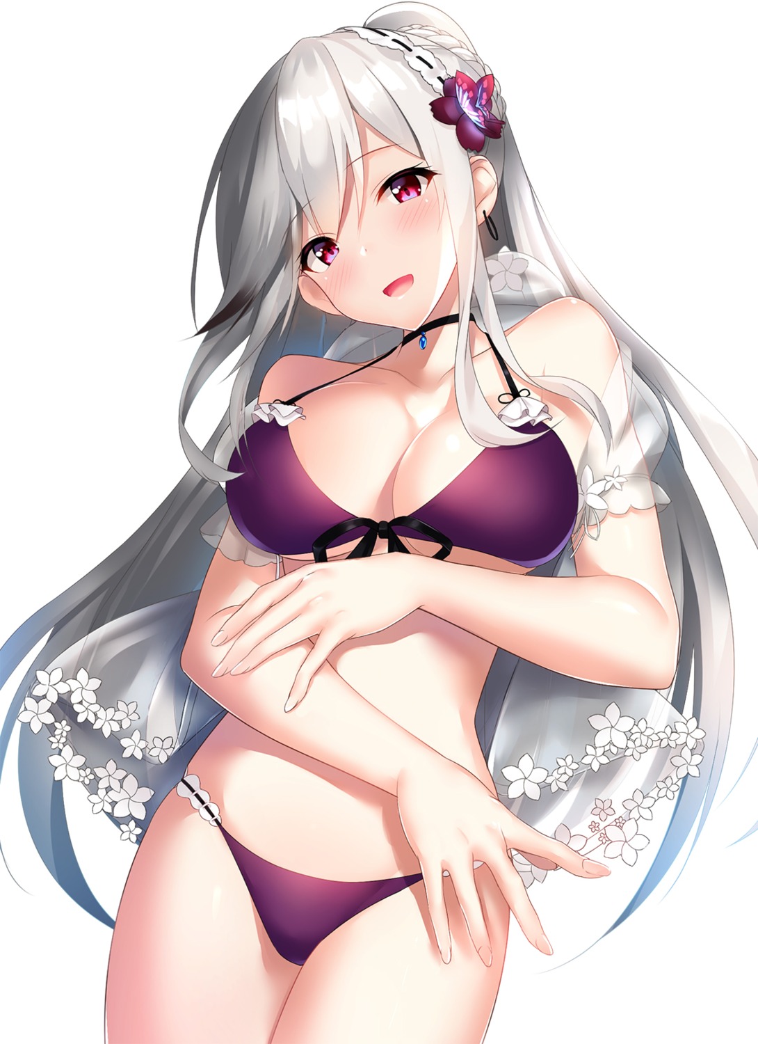 azur_lane bikini cleavage cocona_(coconacafe) dunkerque_(azur_lane) open_shirt swimsuits underboob