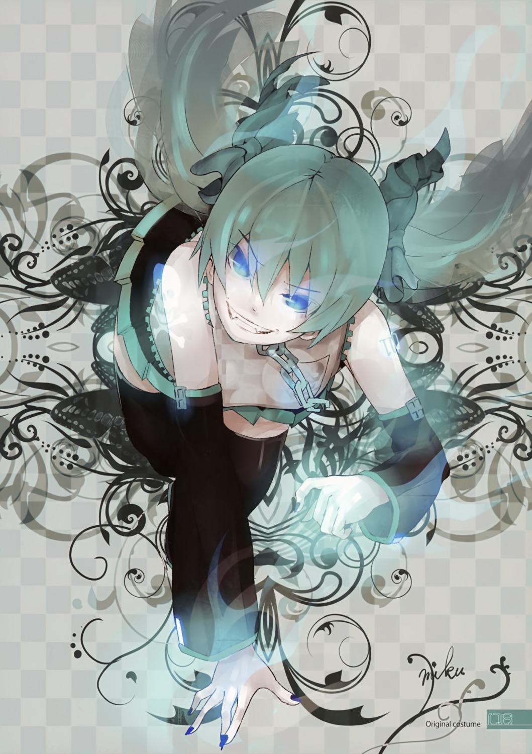 hatsune_miku milky_been! ogipote tattoo thighhighs vocaloid