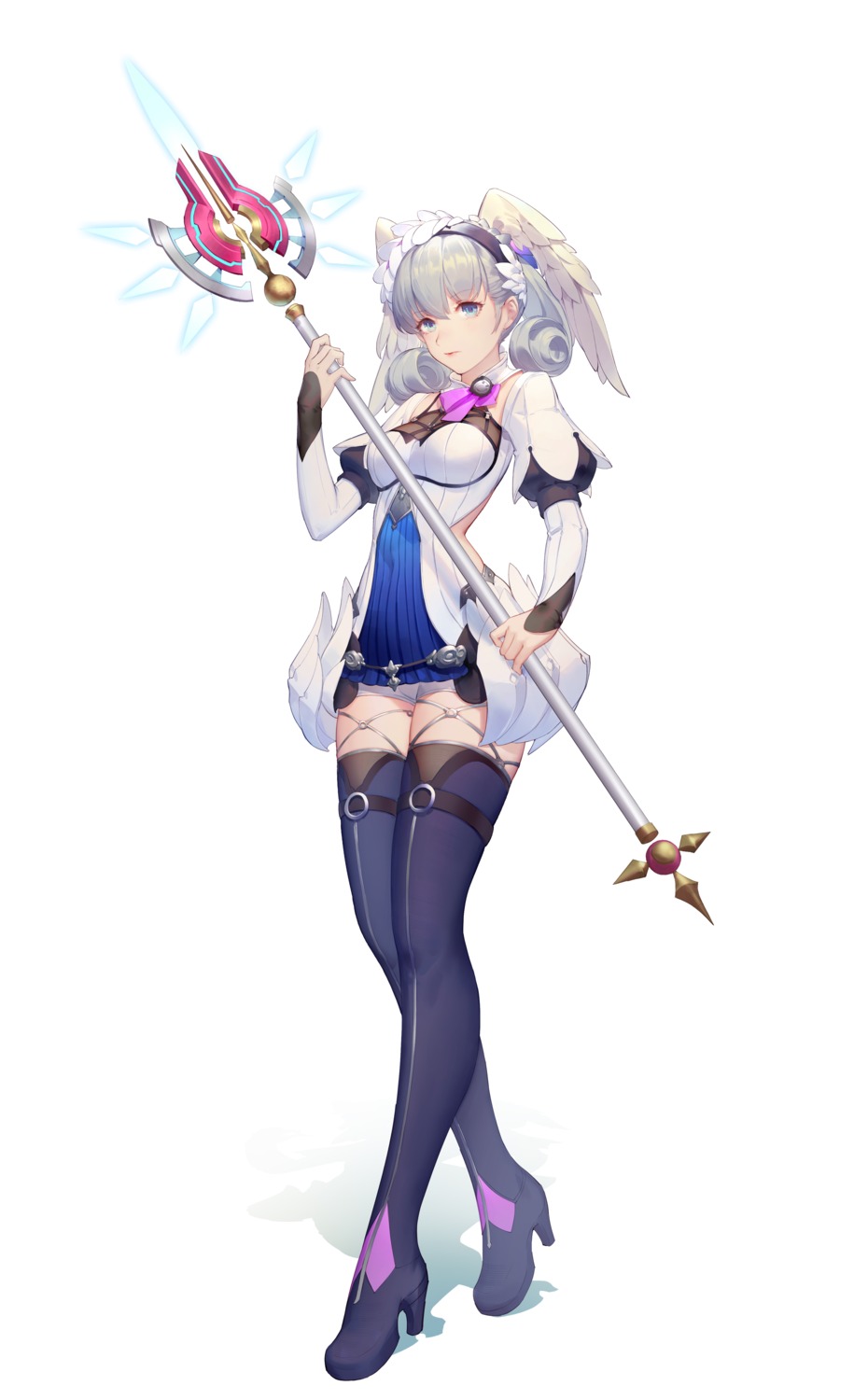 heels melia q18607 thighhighs weapon wings xenoblade xenoblade_chronicles