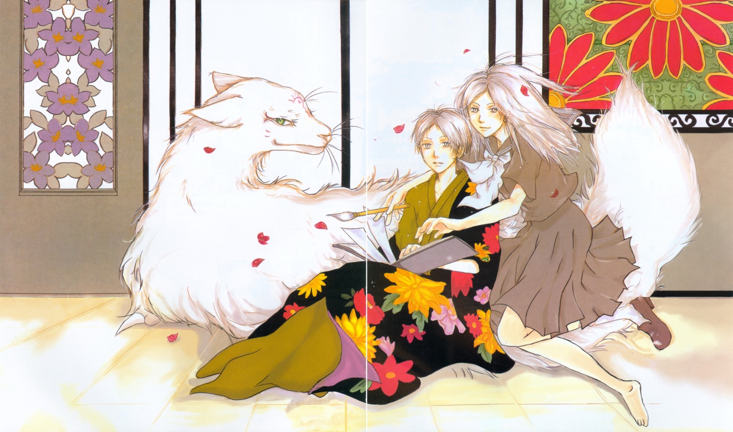 gap kimono madara_(natsume) midorikawa_yuki natsume_reiko natsume_takashi natsume_yuujinchou seifuku