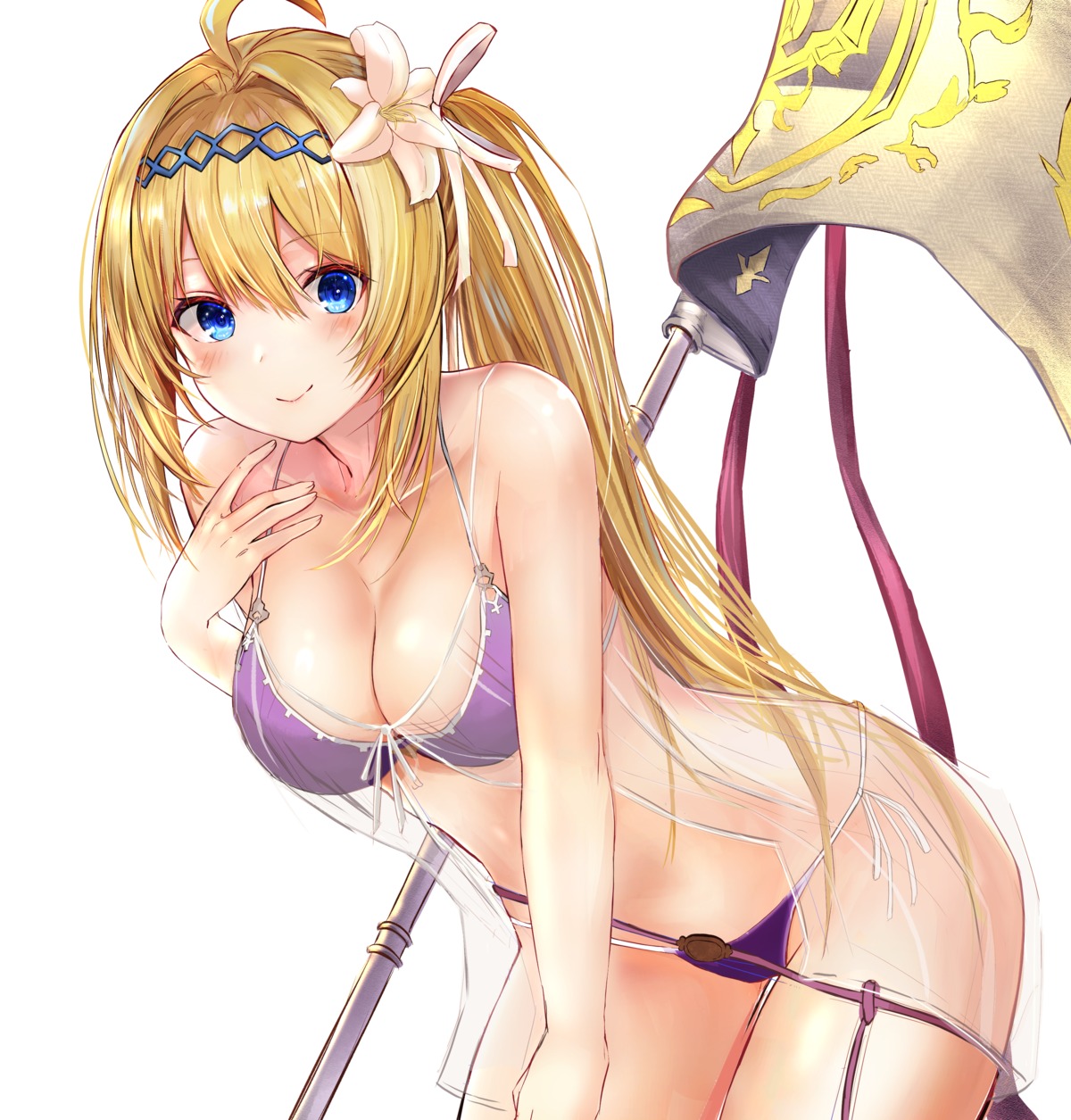 bikini cleavage efuri_(riarea00) granblue_fantasy jeanne_d'arc jeanne_d'arc_(granblue_fantasy) see_through swimsuits