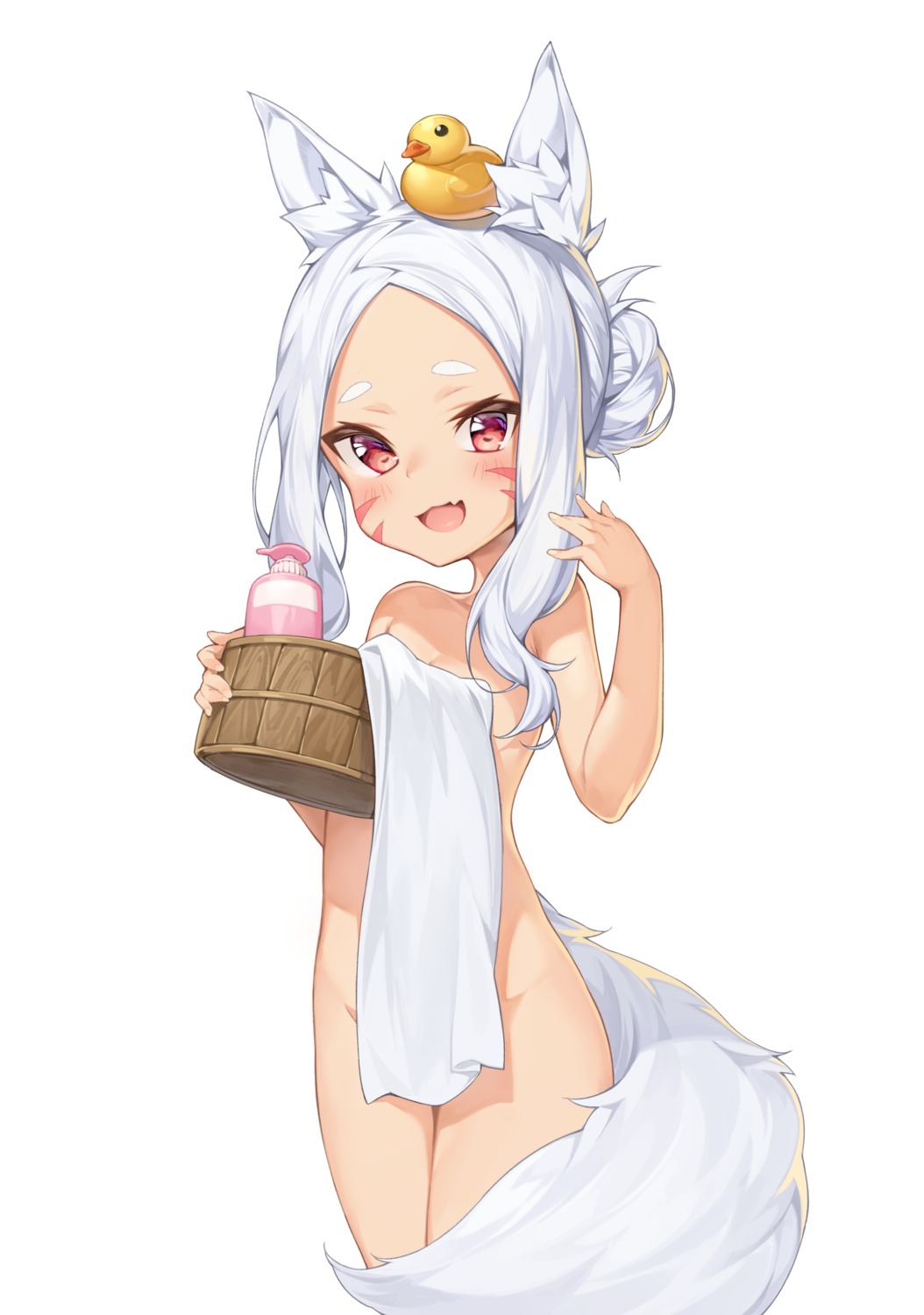 animal_ears kitsune loli mokew naked sewayaki_kitsune_no_senko-san shiro_(sewayaki_kitsune_no_senko-san) tail