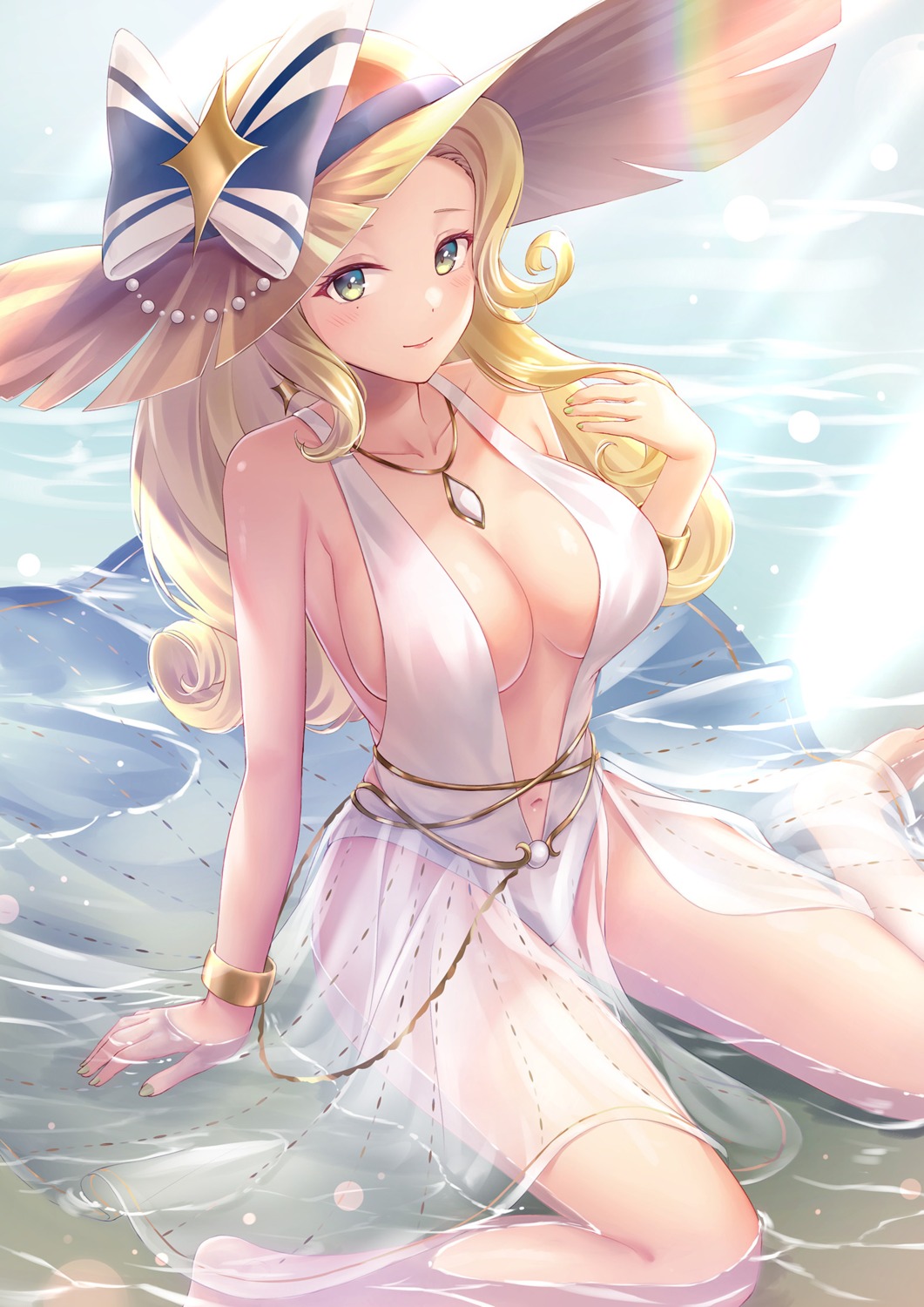 afk_arena dress no_bra sebu_illust see_through wet