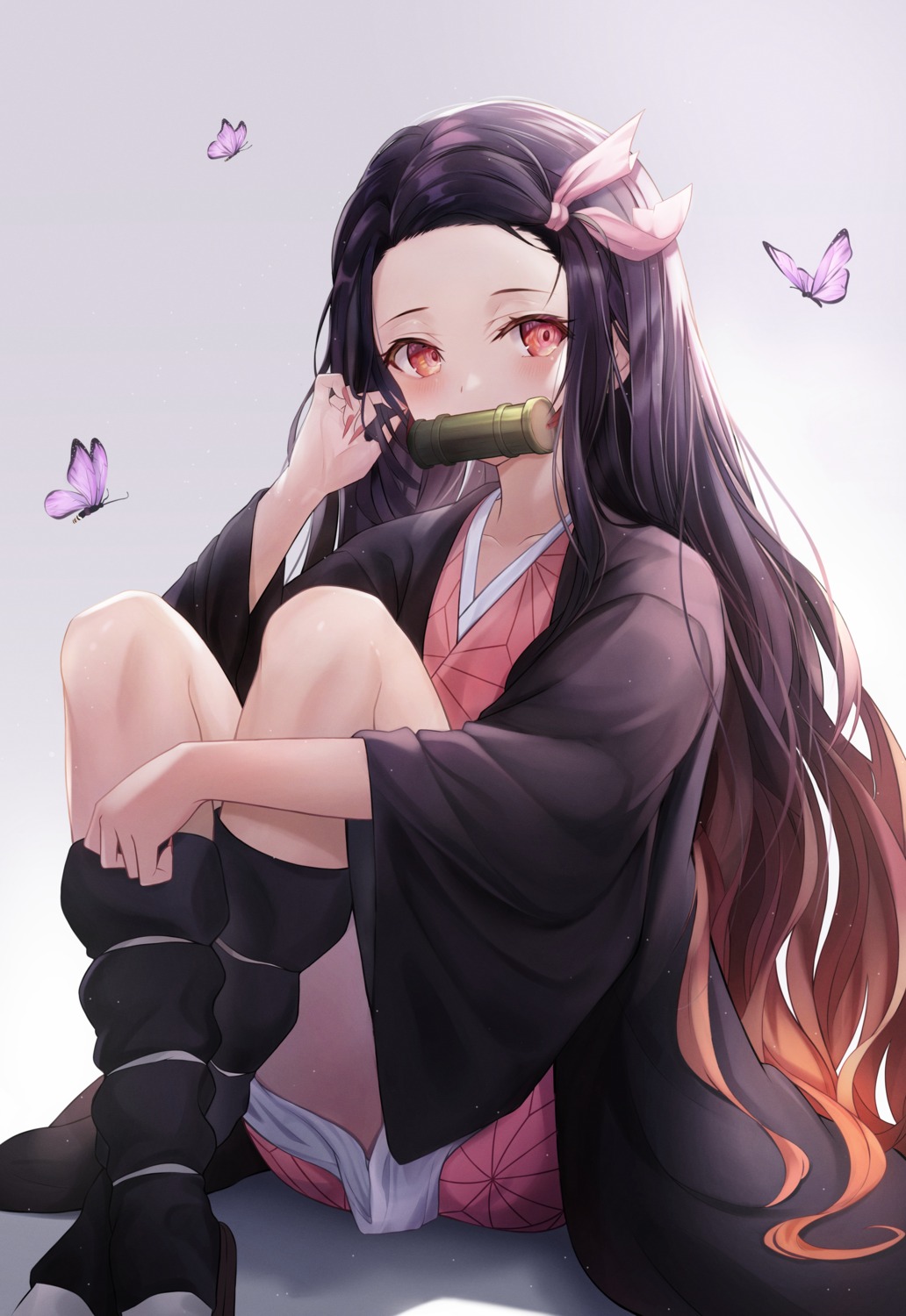 japanese_clothes kamado_nezuko kimetsu_no_yaiba kimhu94 skirt_lift