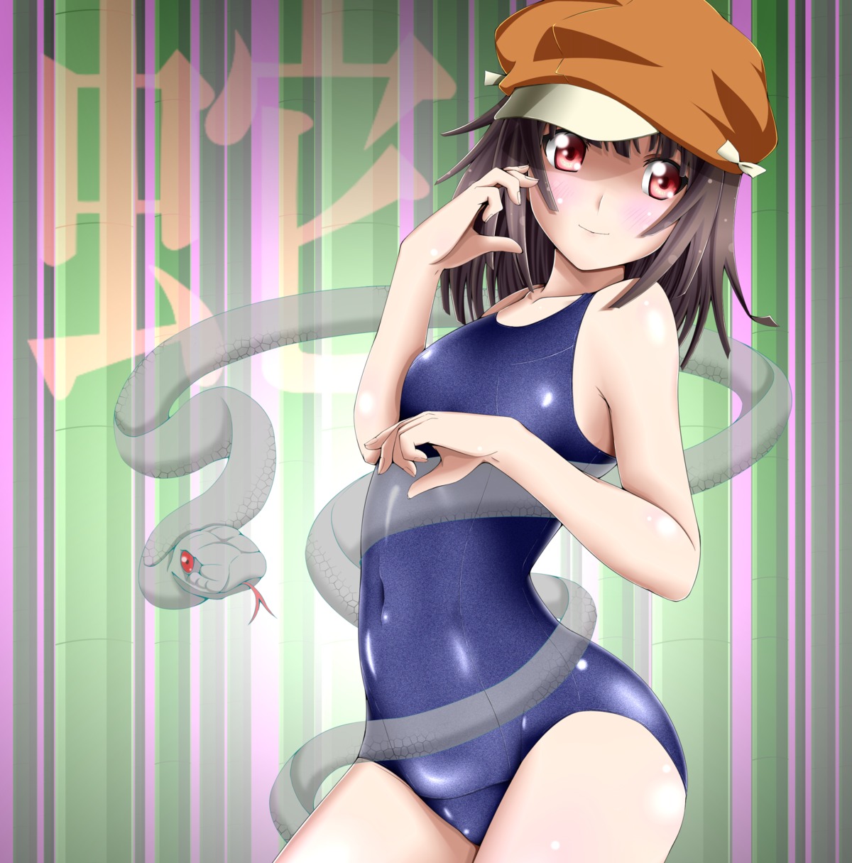 aliasing bakemonogatari meteo-impact monogatari_(series) monster school_swimsuit sengoku_nadeko swimsuits