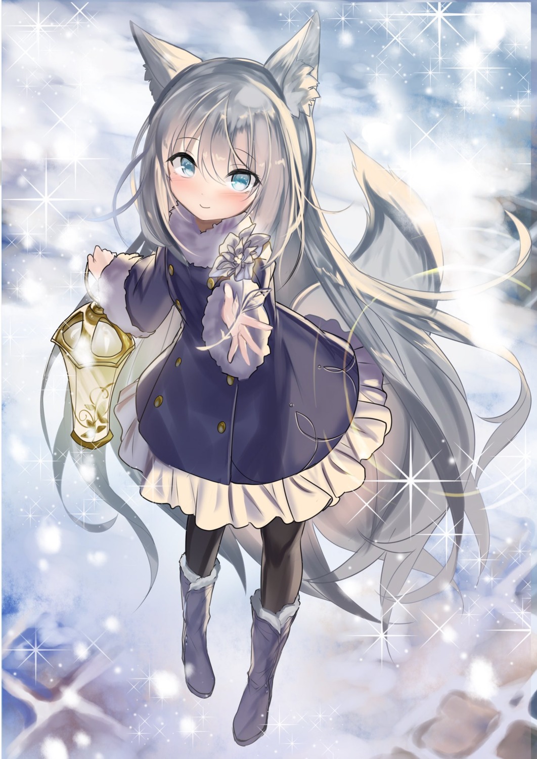 animal_ears dress fuupu indie_virtual_youtuber shiroookami_masya tail