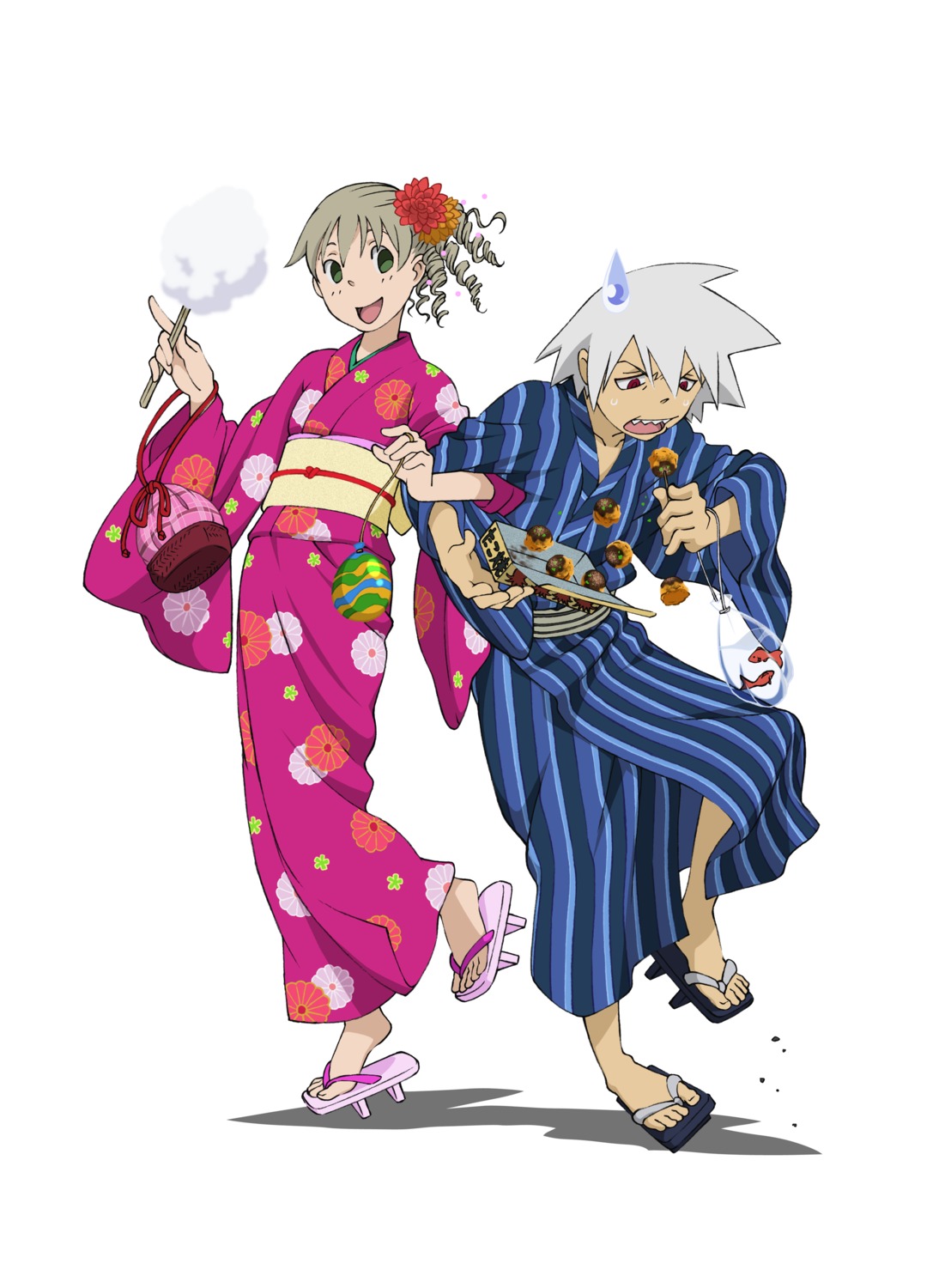 maka_albarn soul_eater soul_eater_(character) yukata