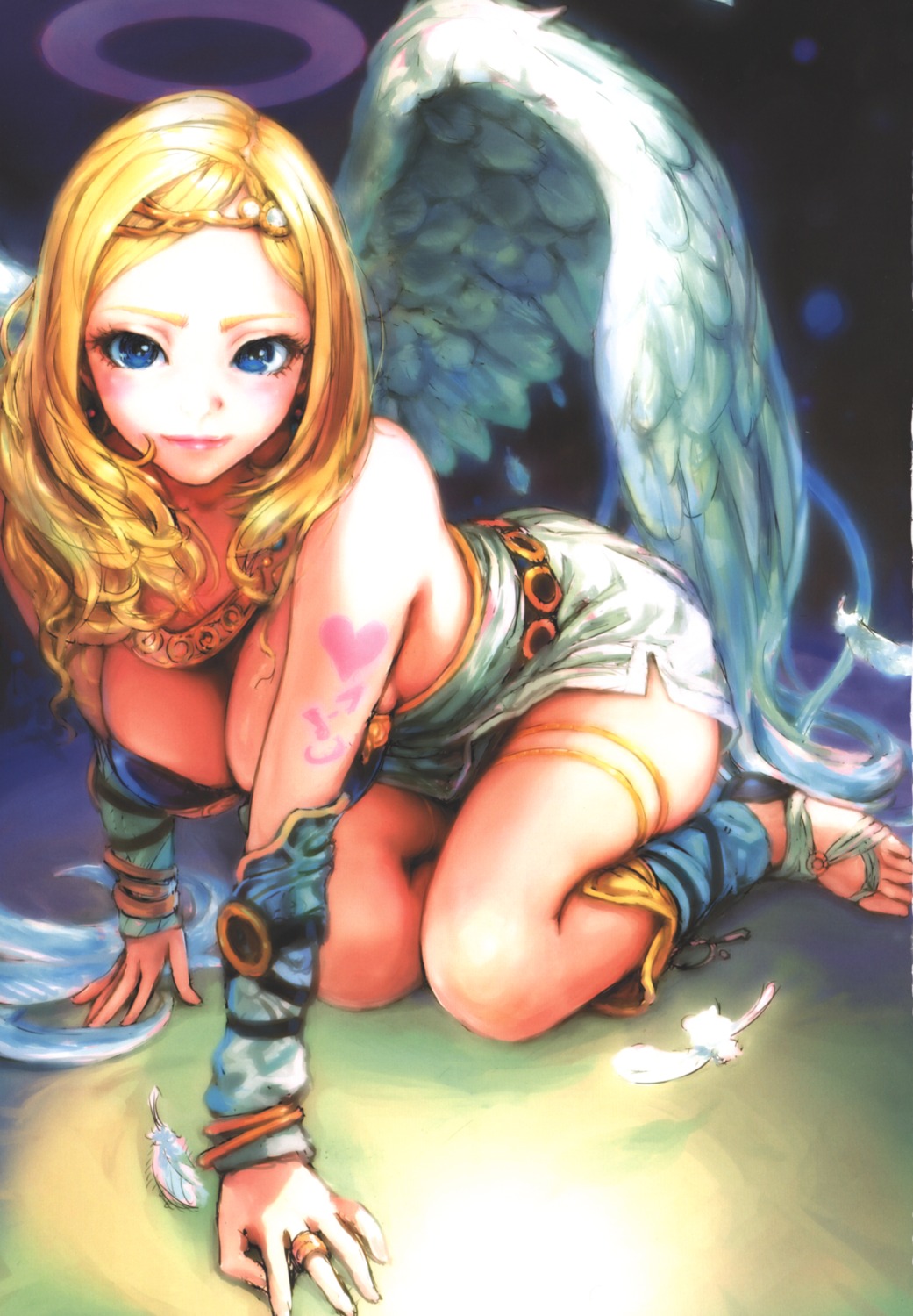 bikini_top binding_discoloration carina_(xiao_woo) swimsuits tattoo wings