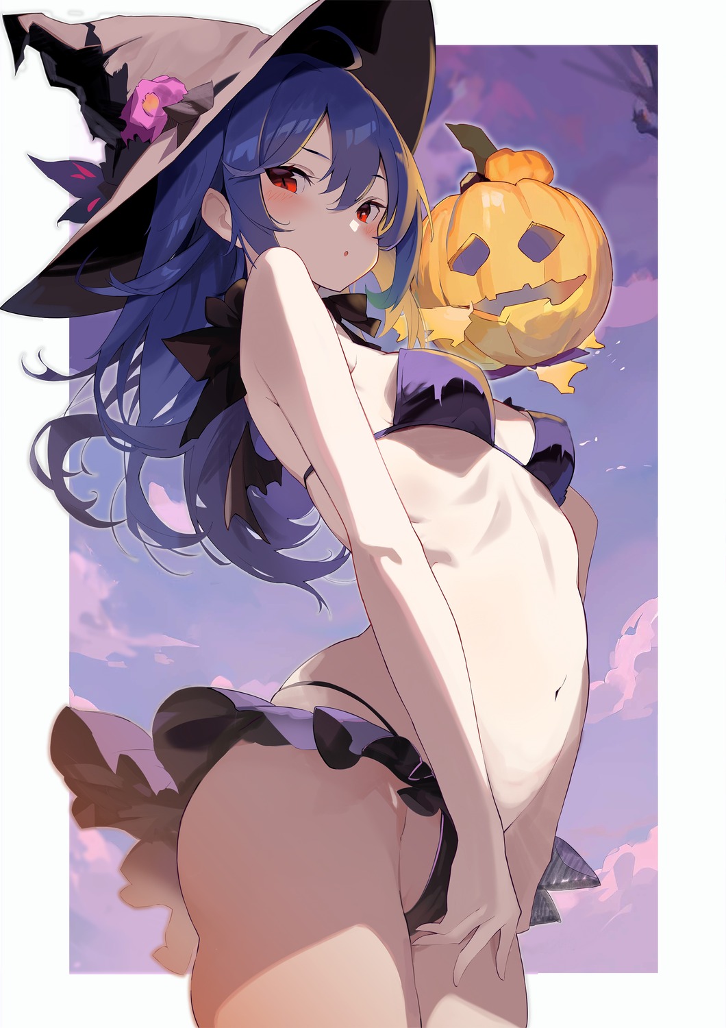 bra halloween hinanawi_tenshi pantsu tetsurou_(fe+) touhou witch