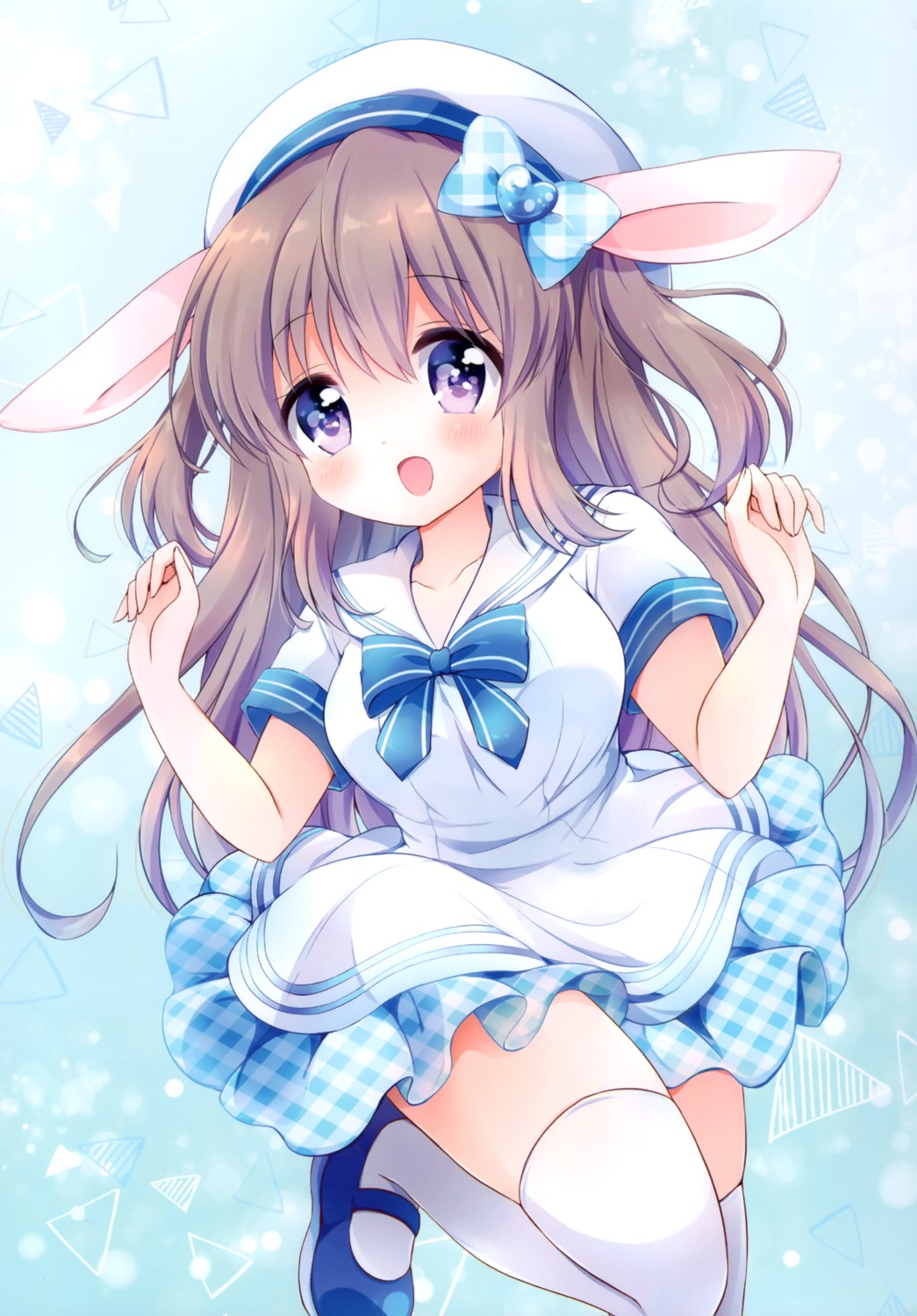 animal_ears bunny_ears chiica seifuku thighhighs