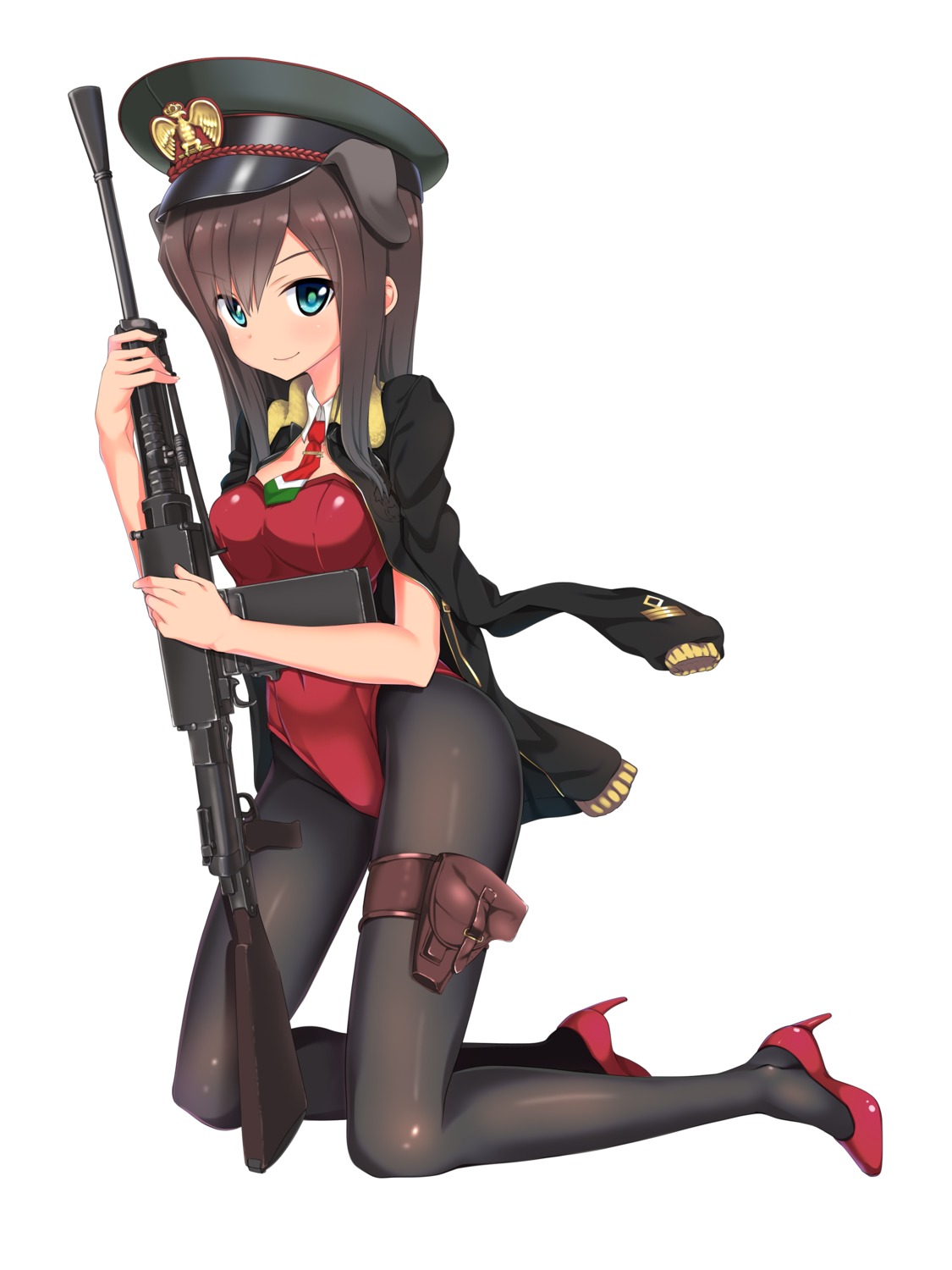 a9b_(louis814) animal_ears federica_n_doglio gun heels pantyhose strike_witches uniform