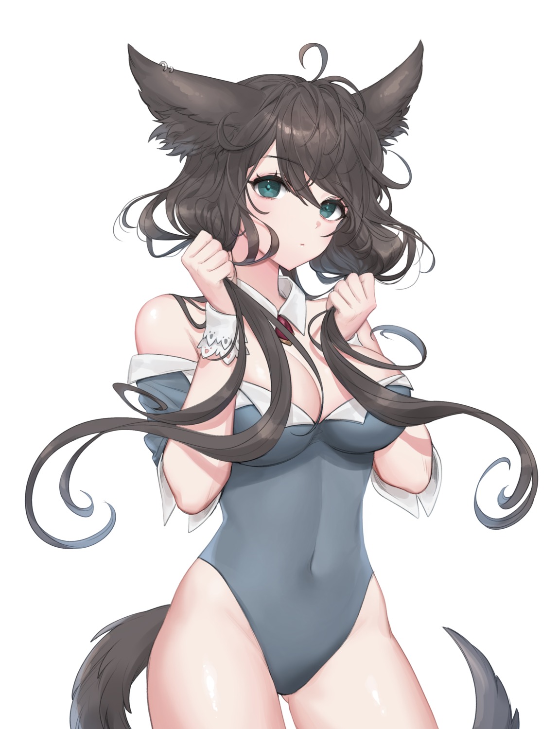 animal_ears clearpage leotard no_bra tail