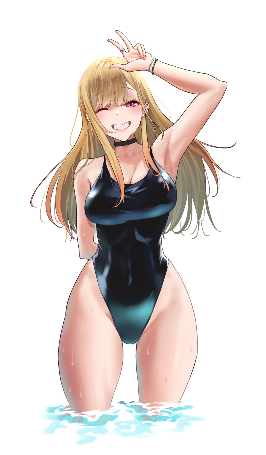 bangkkii cleavage kitagawa_marin sono_bisque_doll_wa_koi_wo_suru swimsuits tagme wet