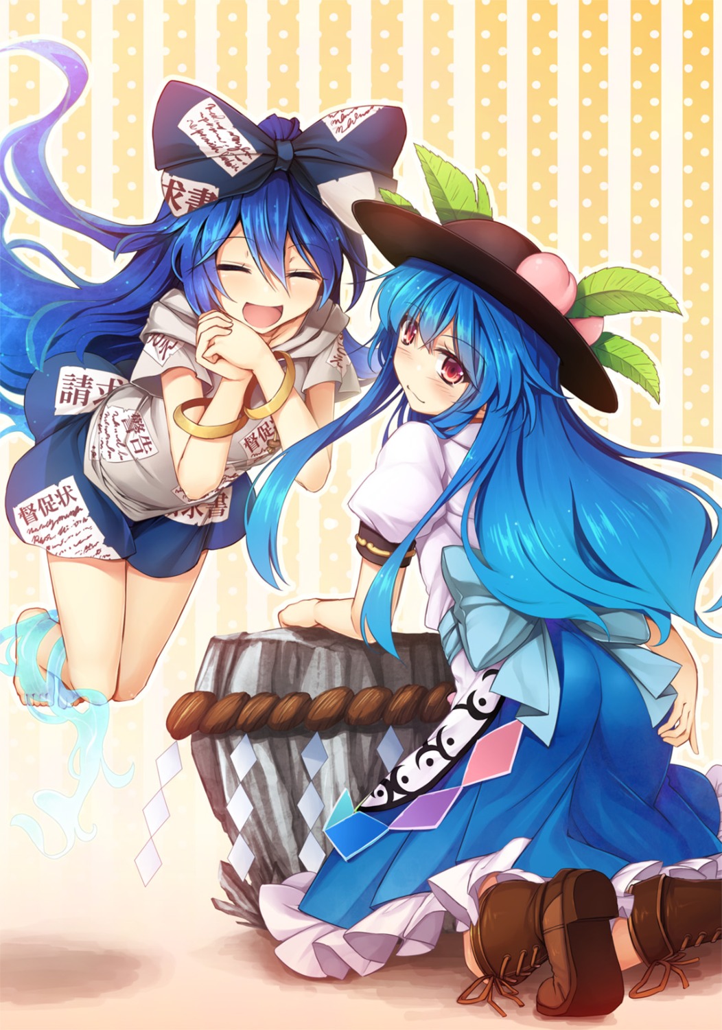 chima_q heels hinanawi_tenshi touhou yorigami_shion