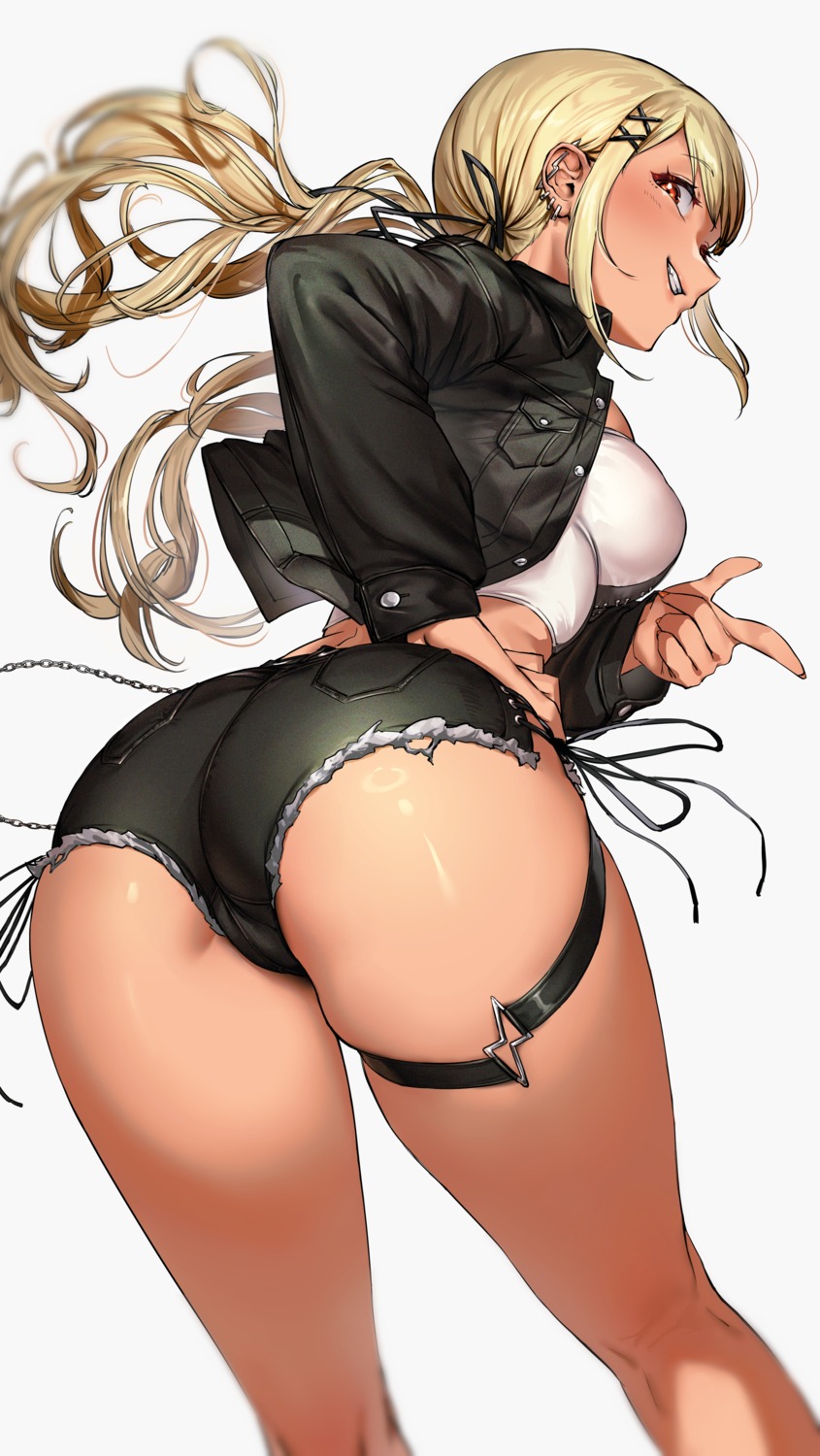 ass garter kaminari_qpi sanuki_(kyoudashya) torn_clothes vspo!