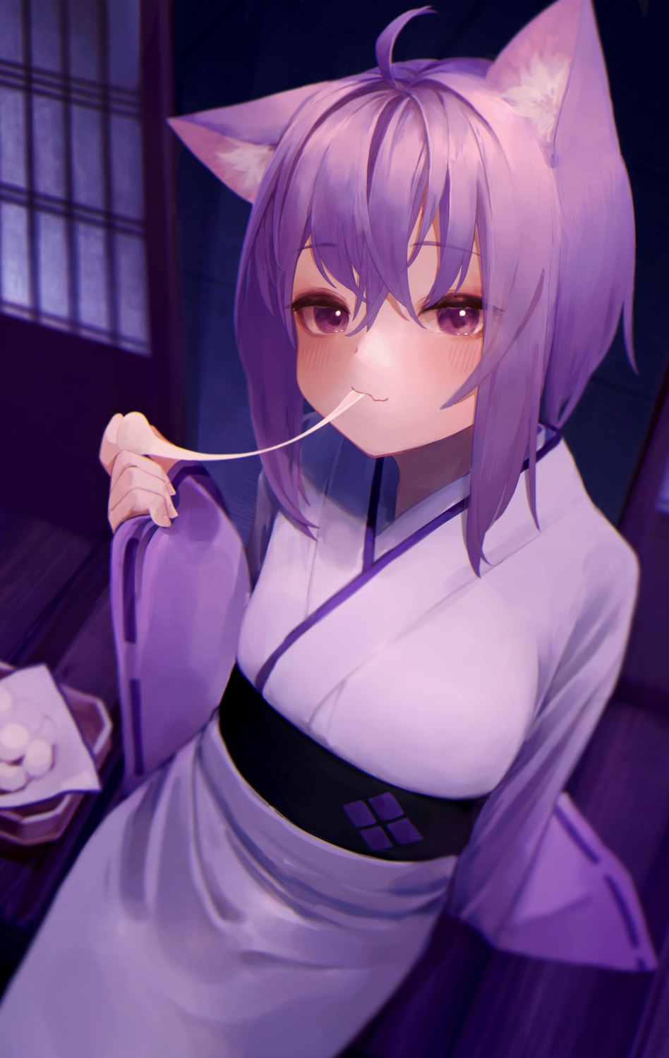 animal_ears hololive hololive_gamers kimono nanome_to nekomata_okayu nekomimi