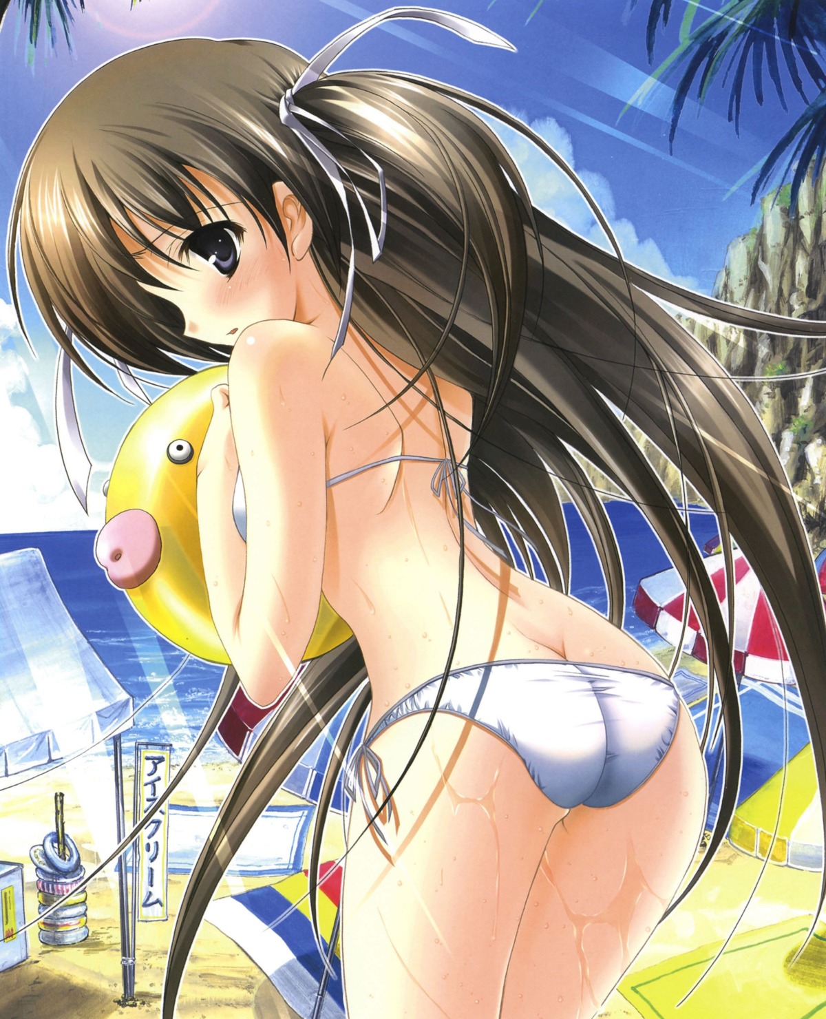 bikini jpeg_artifacts misakura_nankotsu scanning_dust screening swimsuits wet