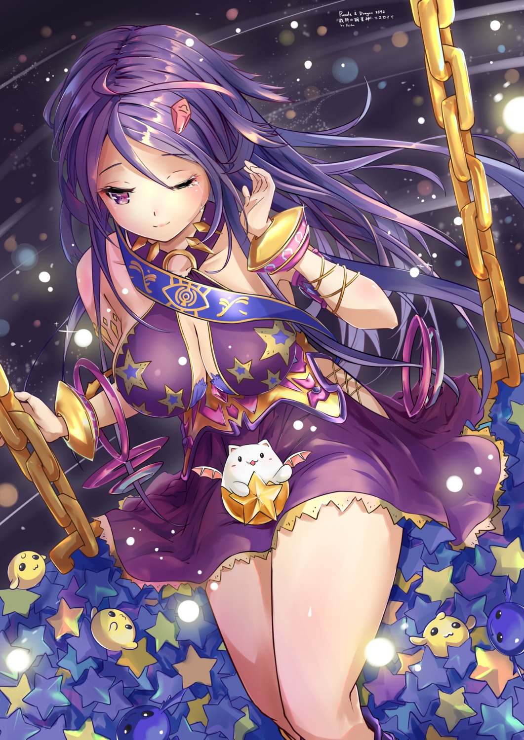 cleavage dress faicha puzzle_&_dragons