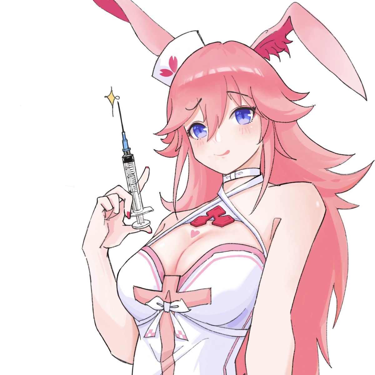 animal_ears benghuai_xueyuan bunny_ears honkai_impact nurse tutou_jiang yae_sakura_(benghuai_xueyuan)