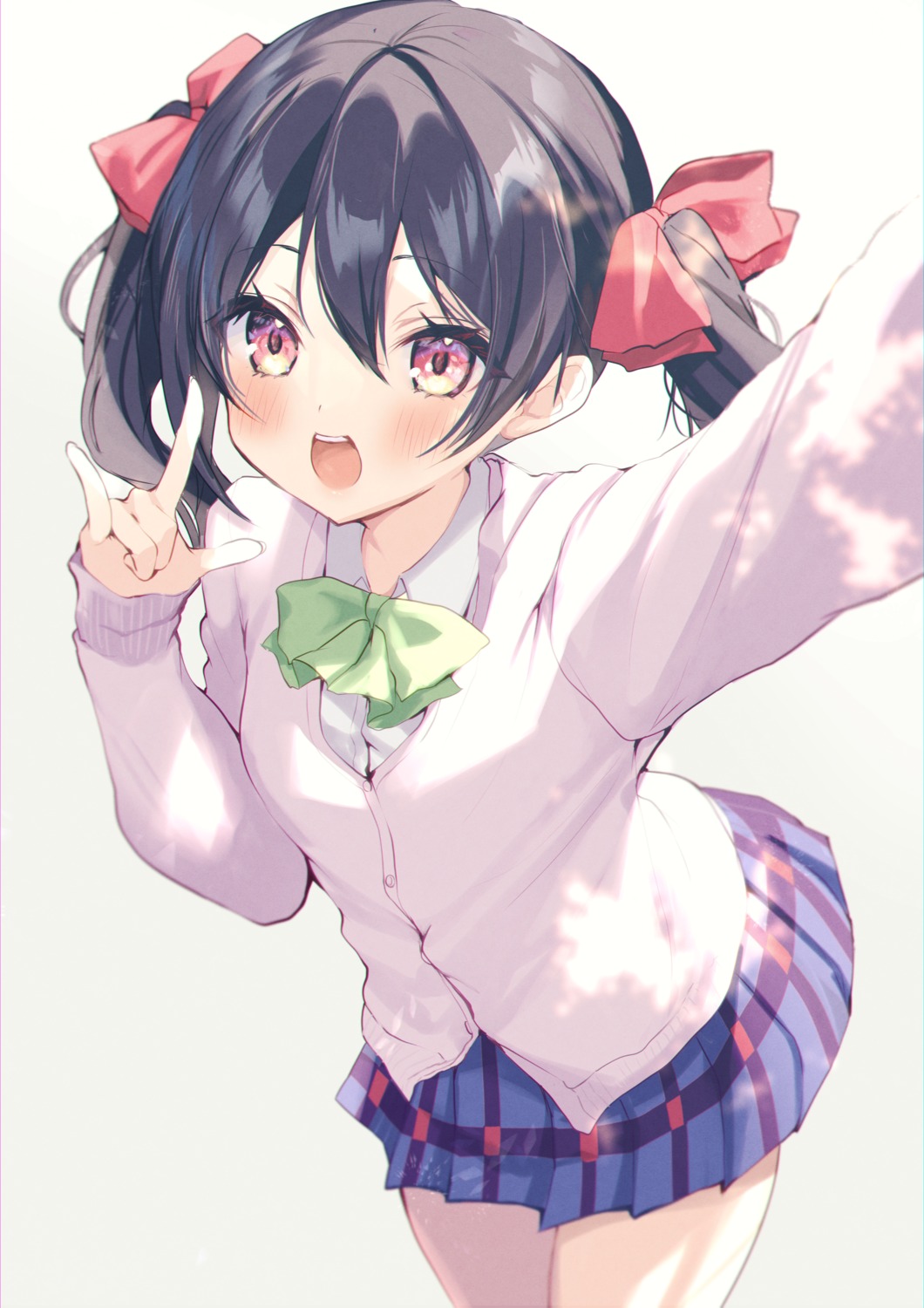 ayuma_sayu love_live! seifuku selfie skirt_lift sweater yazawa_nico