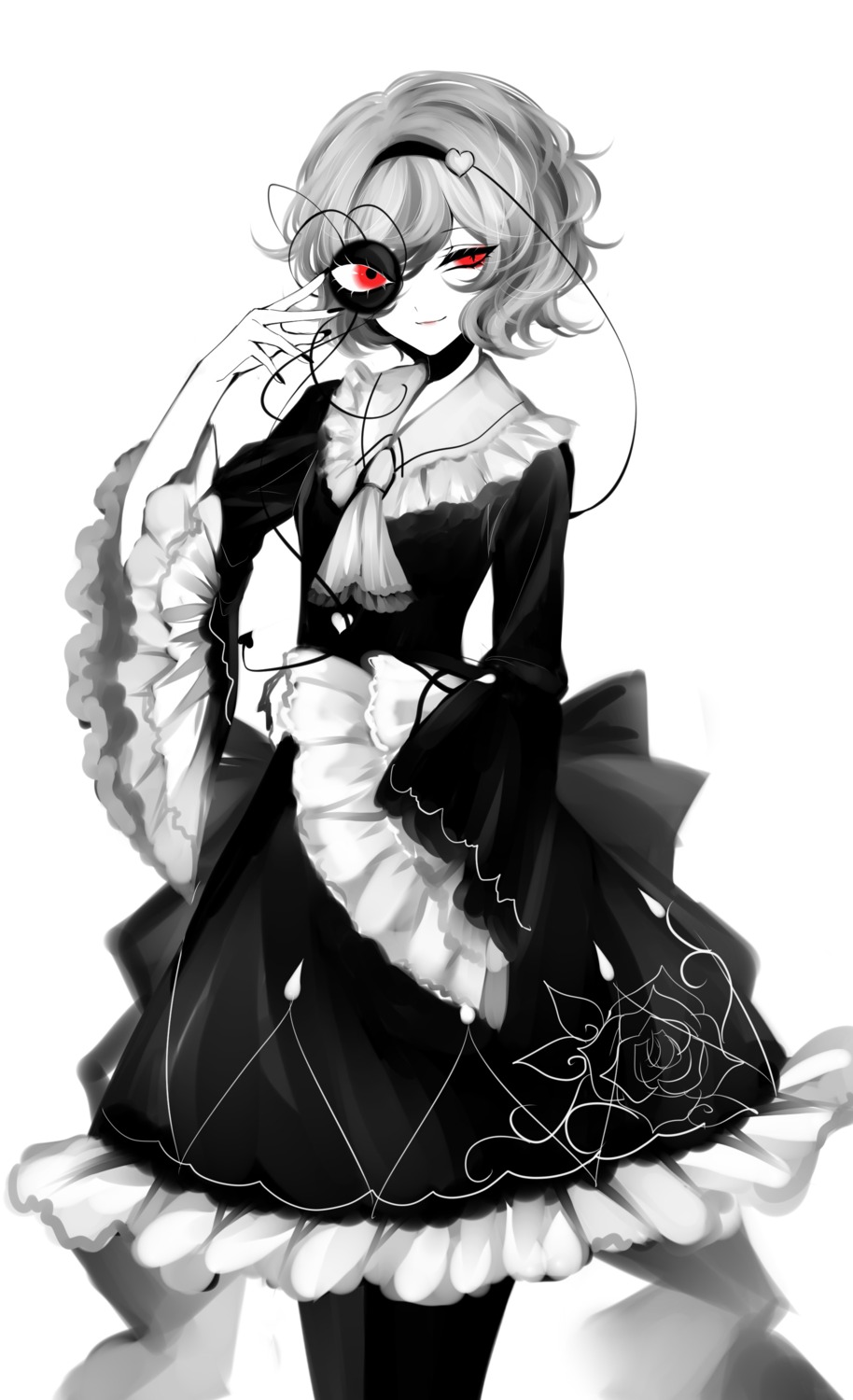 dress komeiji_satori monochrome pantyhose sheya touhou