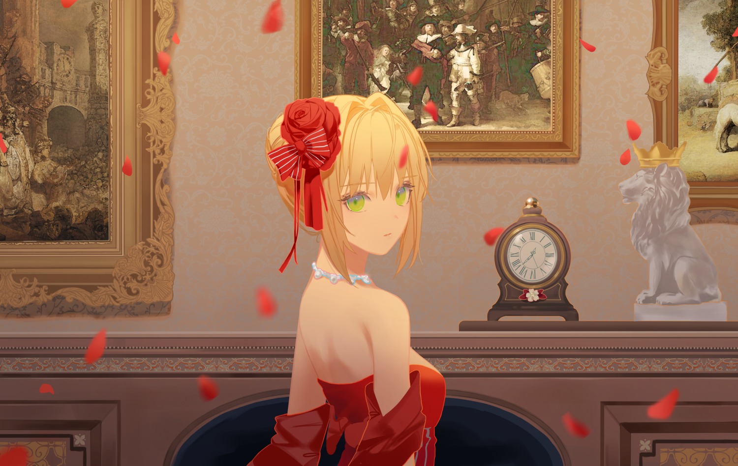 fate/extra fate/grand_order fate/stay_night no_bra saber_extra tr_(hareru)